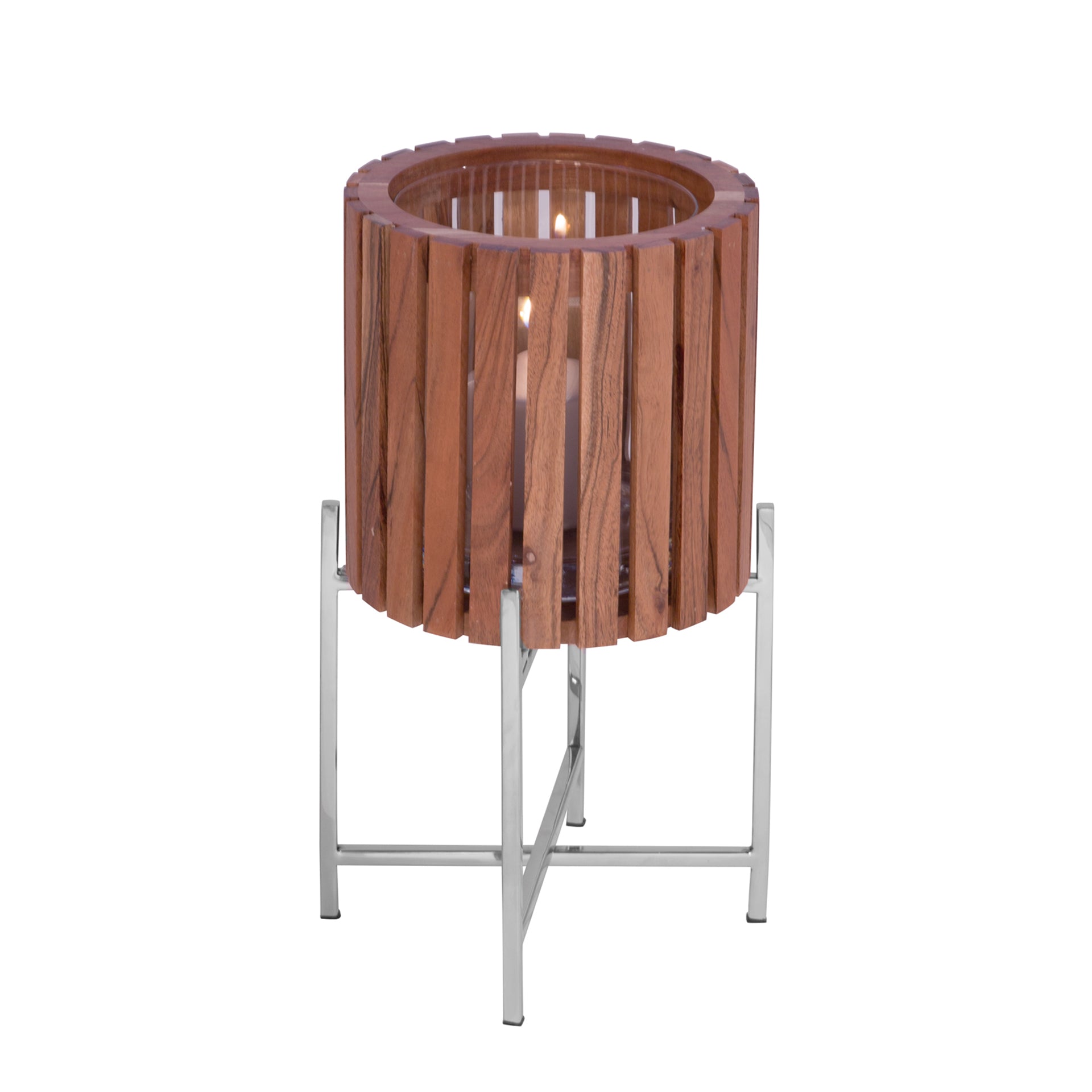 BERKLEY Windlicht ohne Glas silberfarben