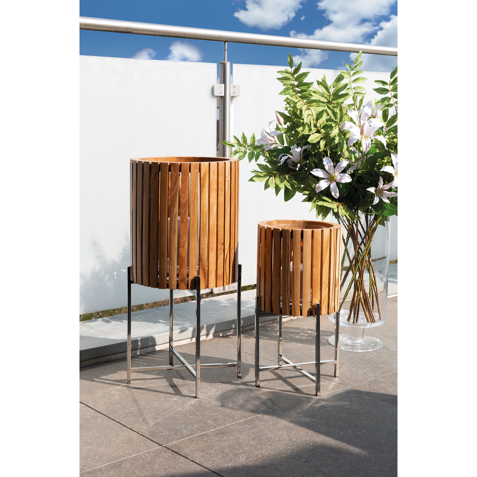 BERKLEY Windlicht ohne Glas silberfarben