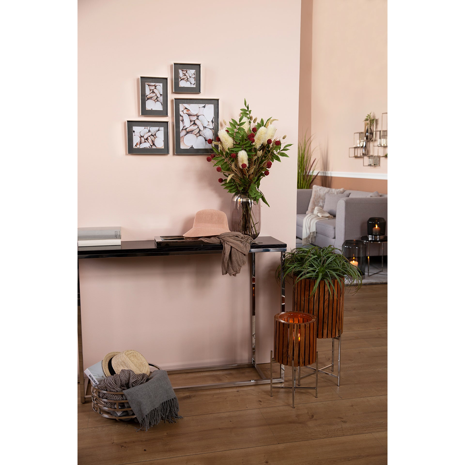 BERKLEY Windlicht ohne Glas silberfarben