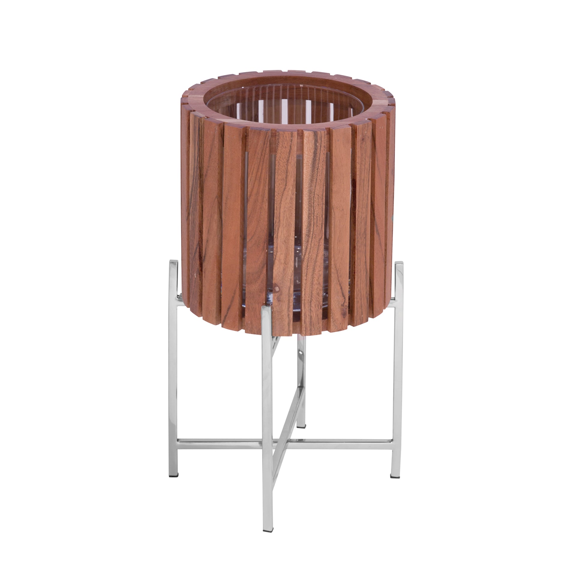 BERKLEY Windlicht ohne Glas silberfarben