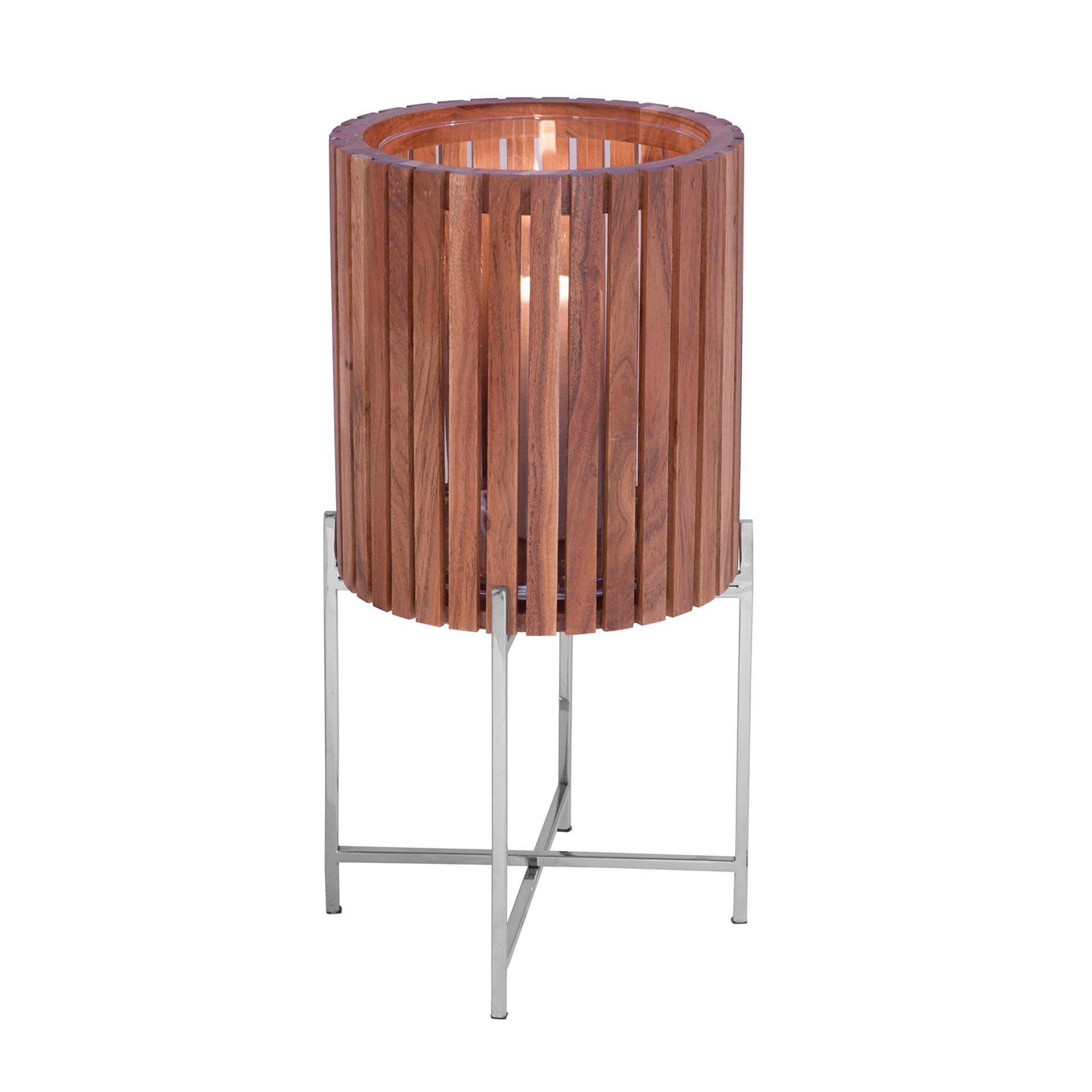 BERKLEY Windlicht ohne Glas silberfarben