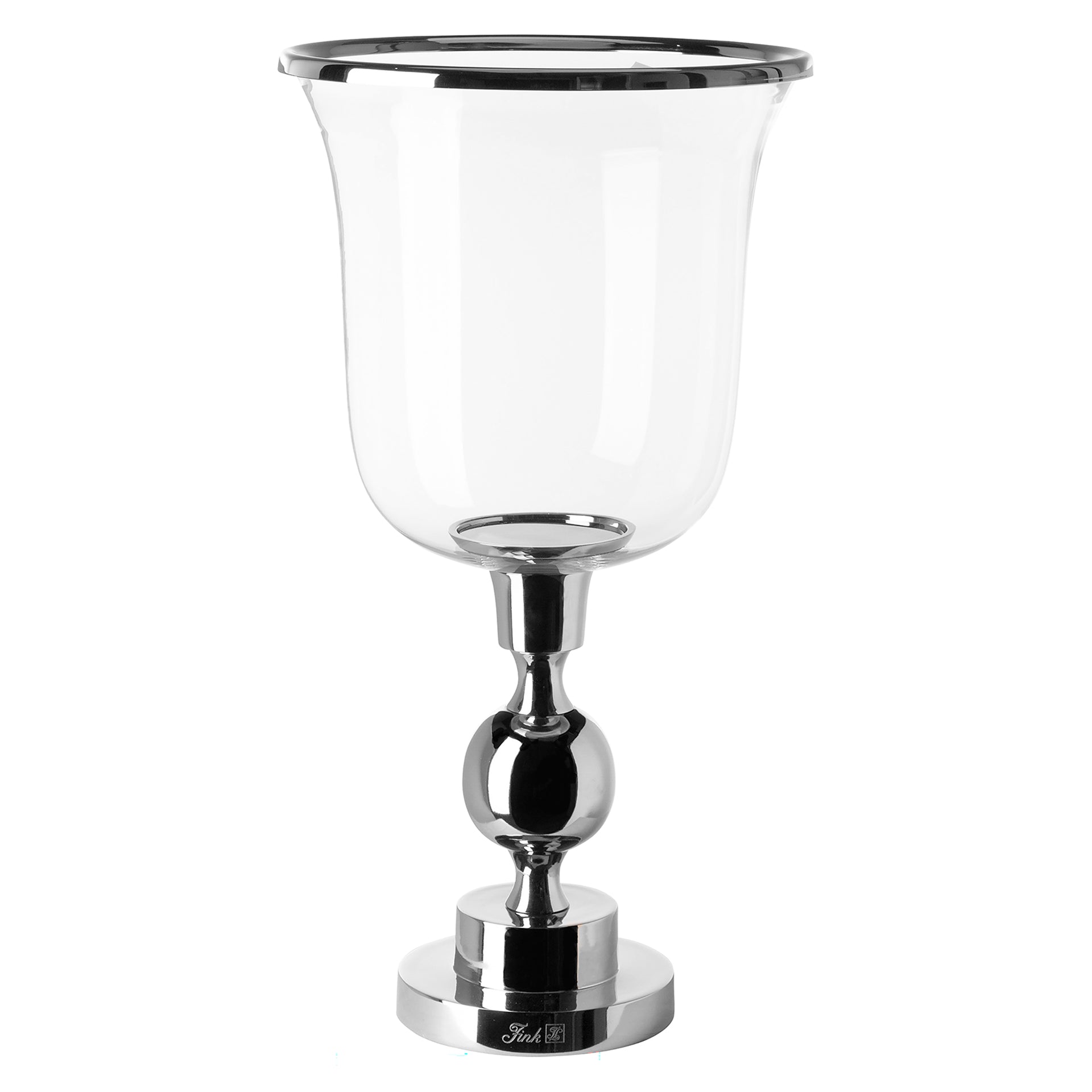 SAMANTA Windlicht mit Glas silberfarben