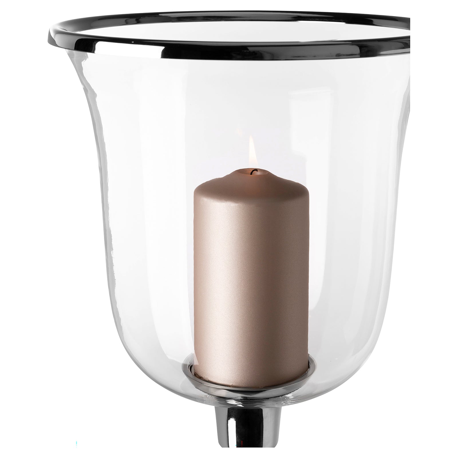 SAMANTA Windlicht mit Glas silberfarben