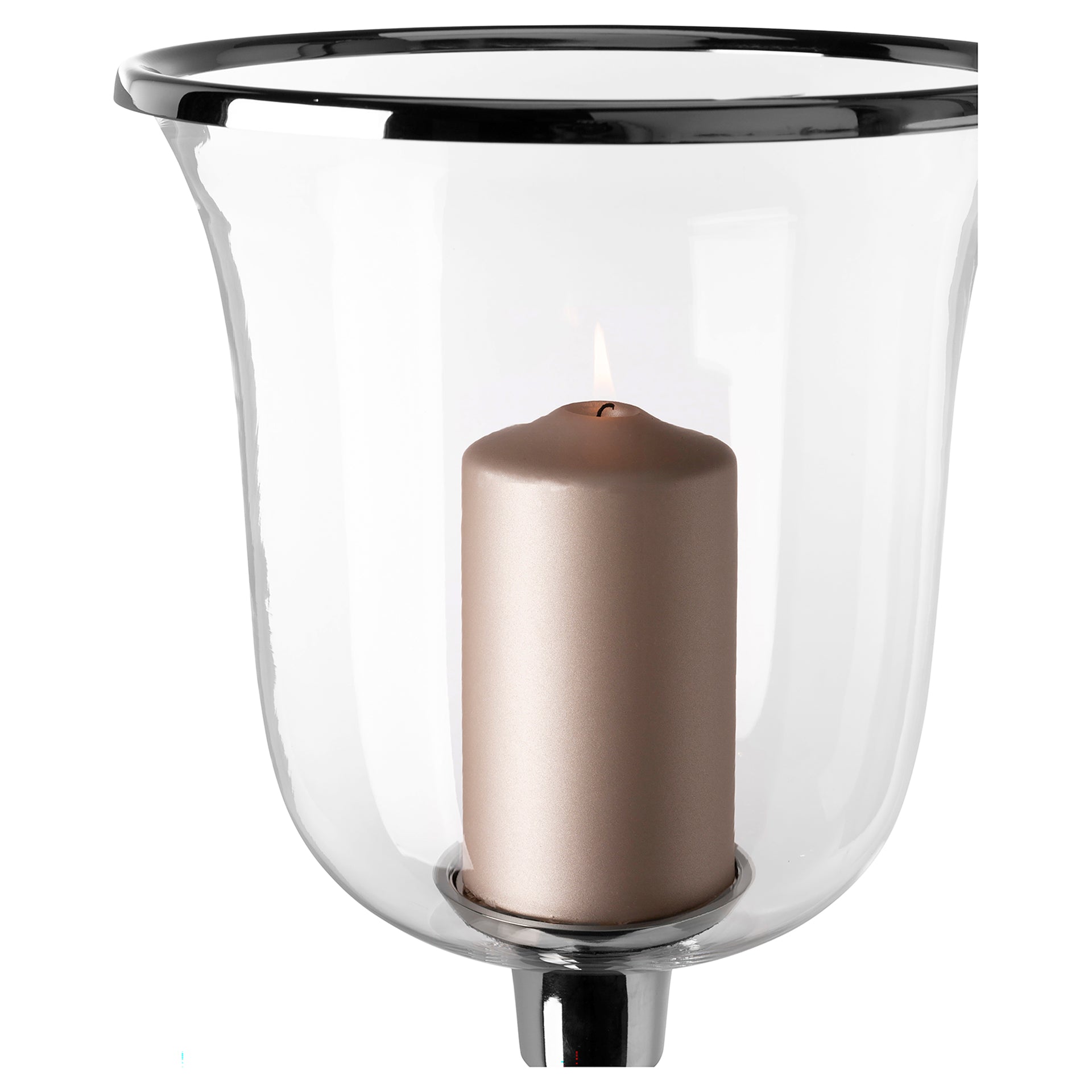 SAMANTA Windlicht mit Glas silberfarben