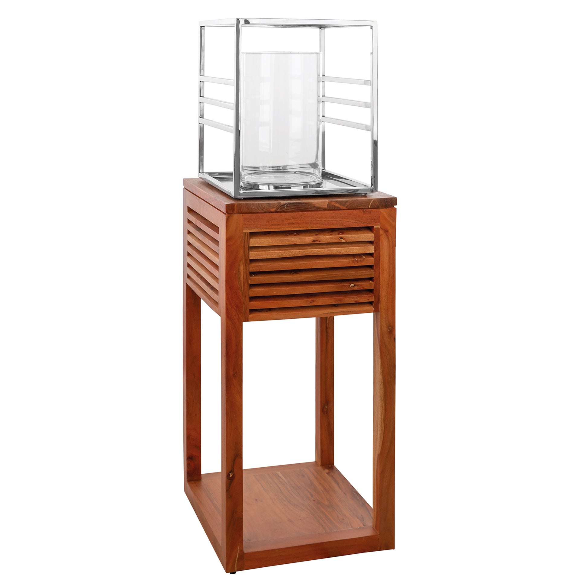 MALIBU Windlicht mit Glas silberfarben