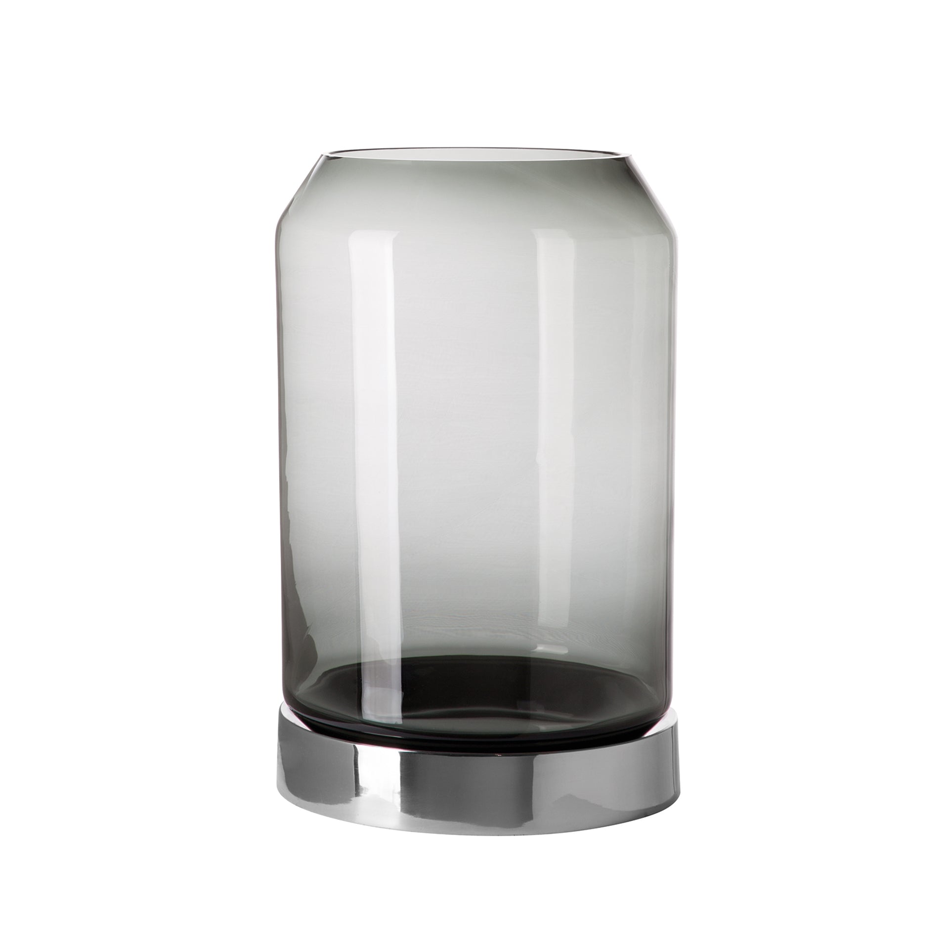 ORELIA Windlicht mit Glas silberfarben