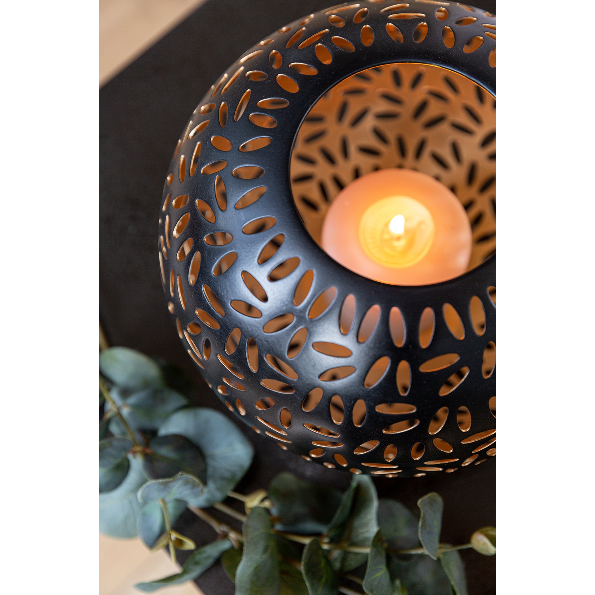 DARIA Windlicht schwarz