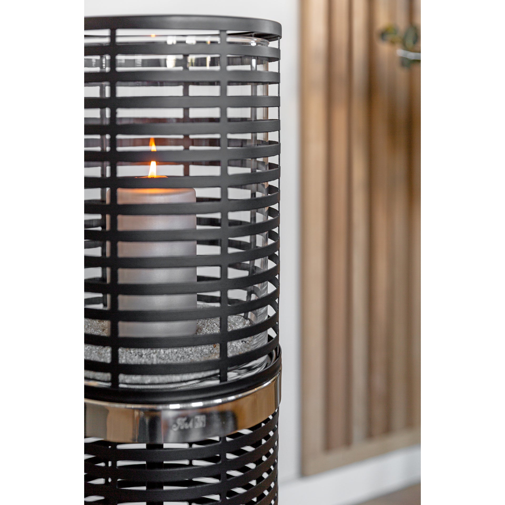 MATERA Windlicht mit Glas silberfarben