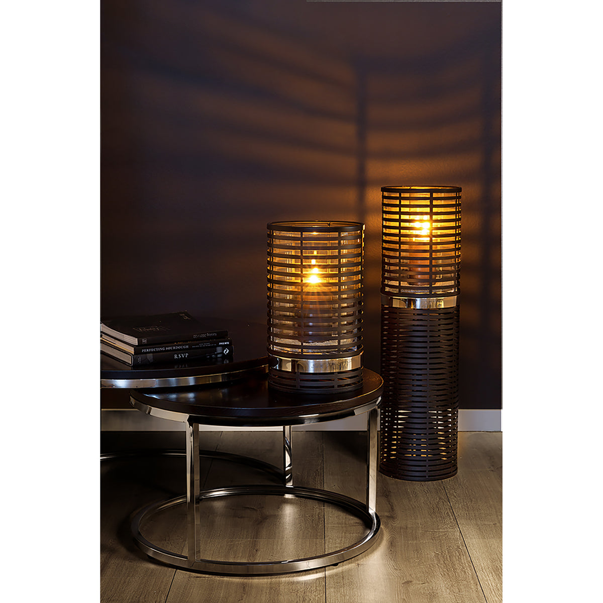 MATERA Windlicht mit Glas silberfarben