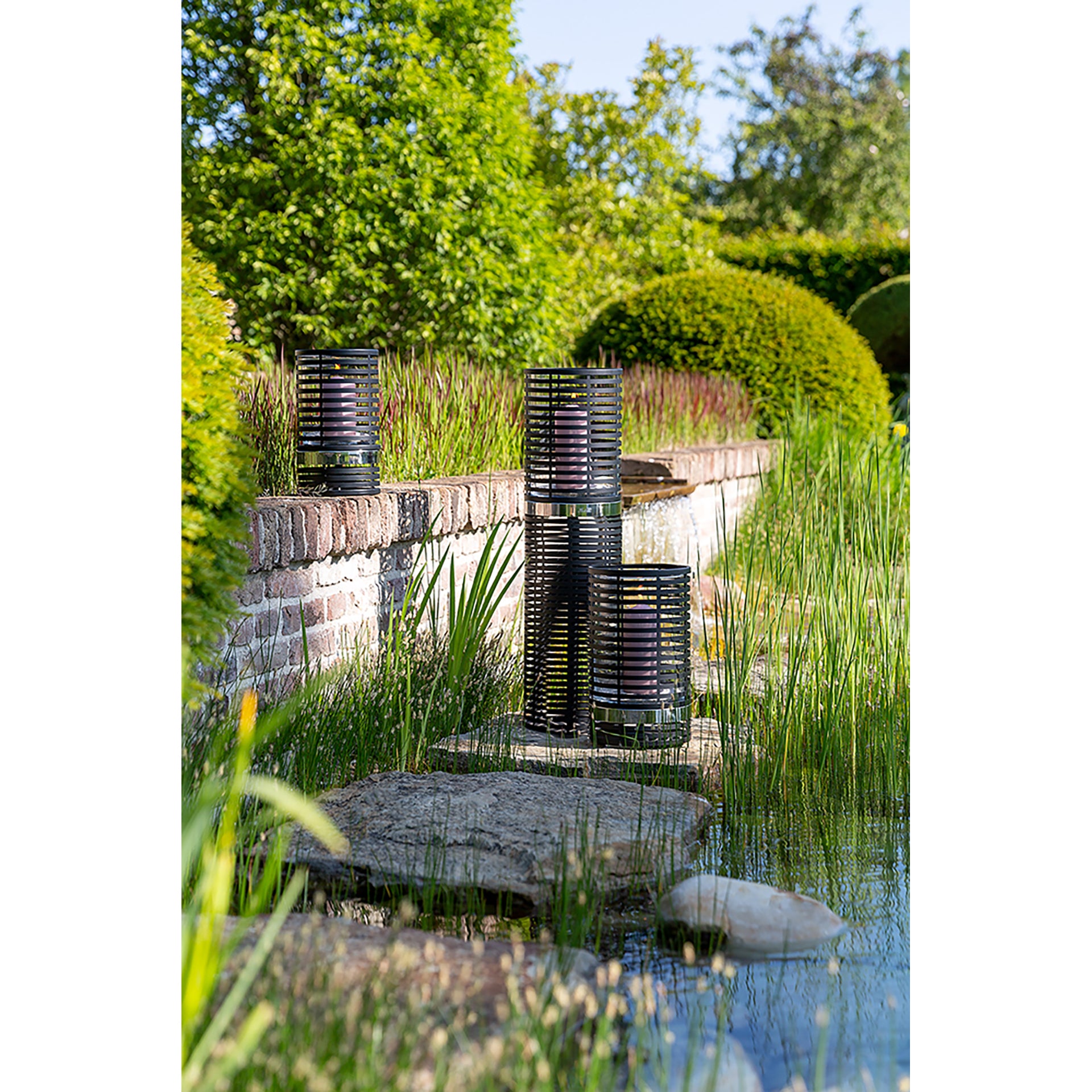 MATERA Windlicht mit Glas silberfarben