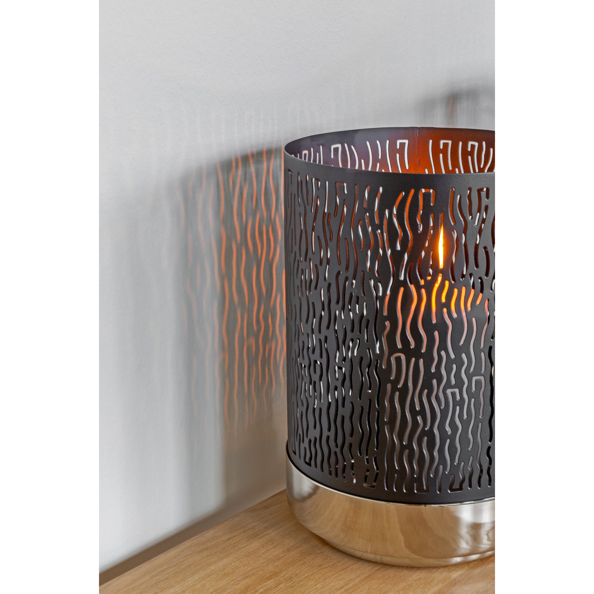 MARIAN Windlicht ohne Glas silberfarben