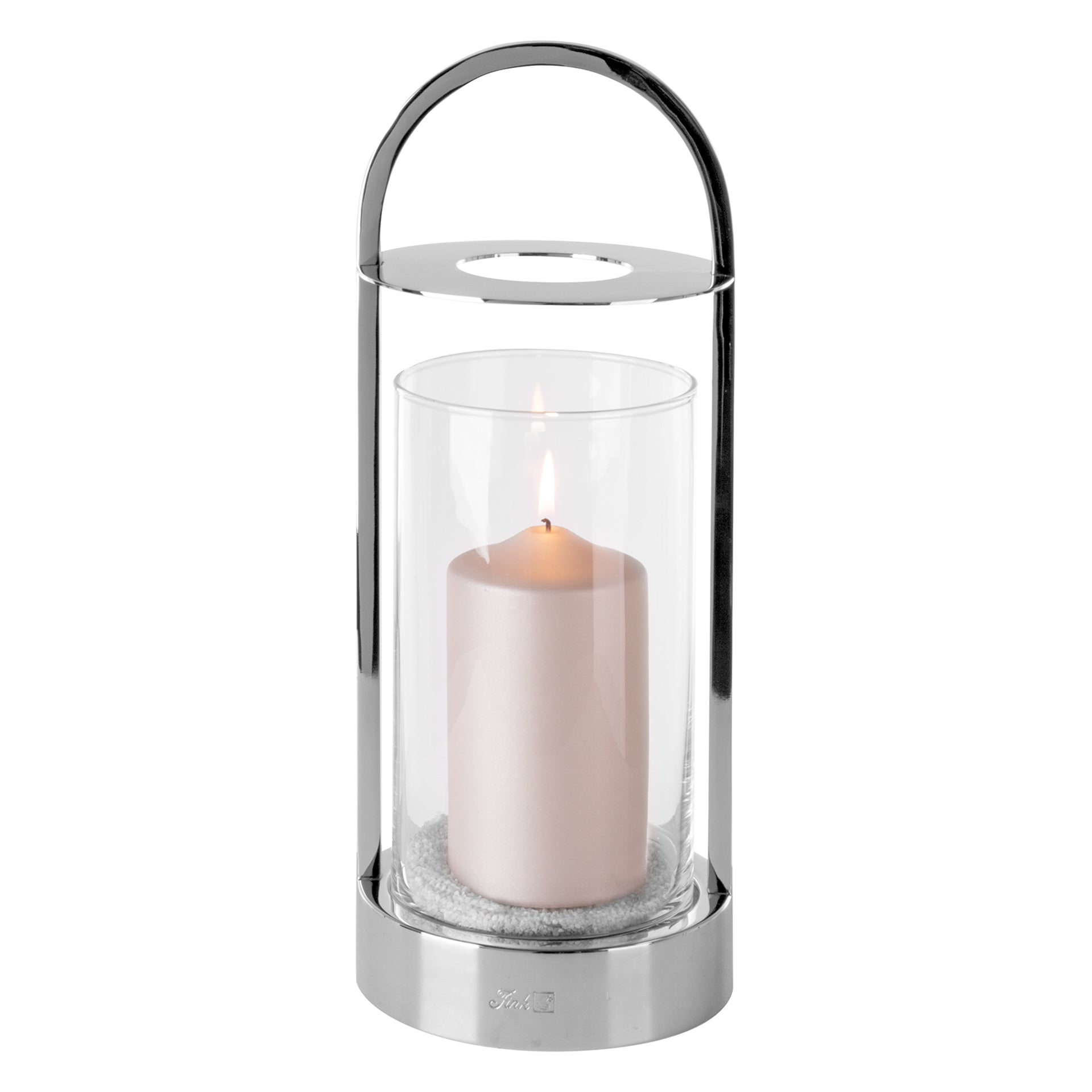 LAKIS Windlicht mit Glas silberfarben