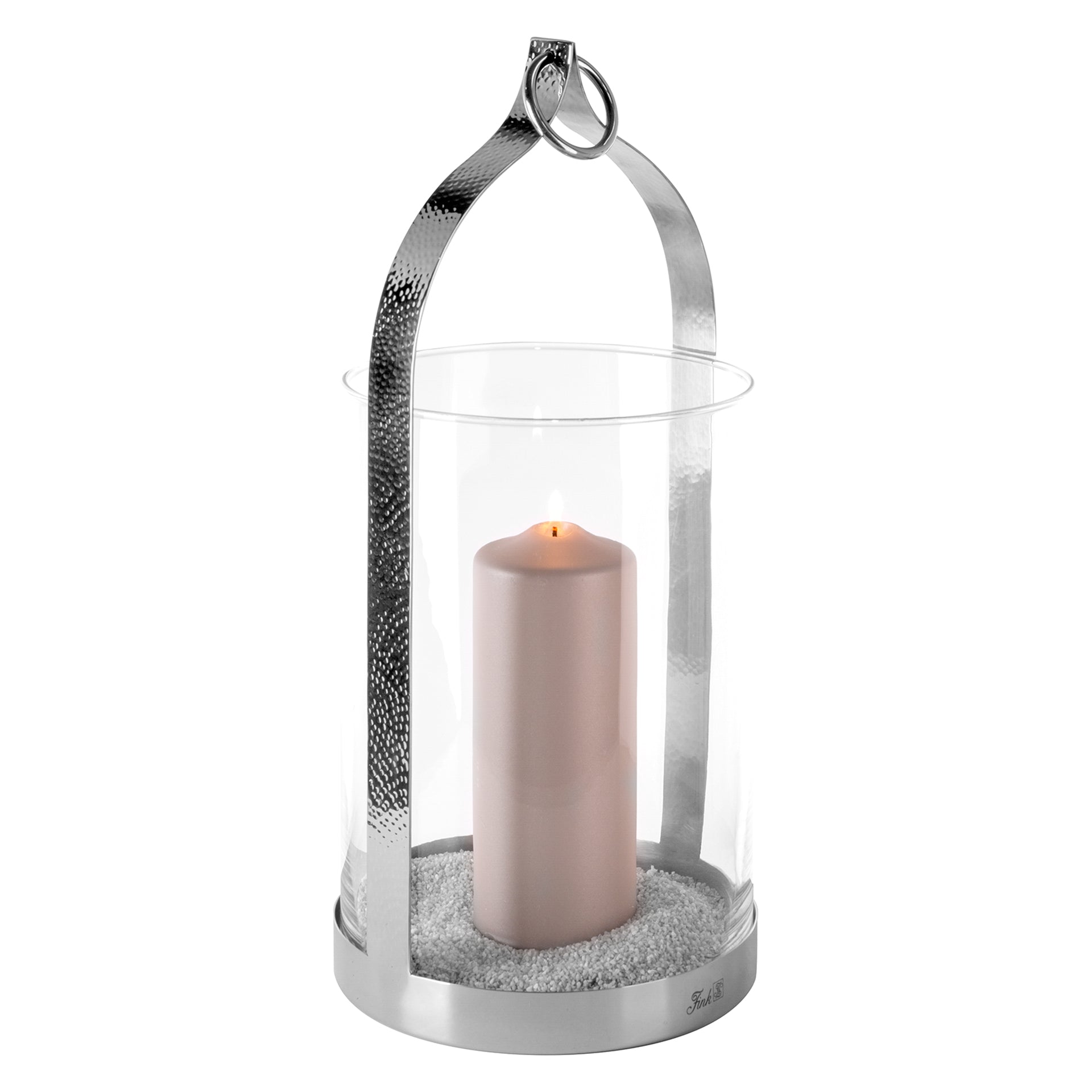 LONIDA Windlicht mit Glas silberfarben