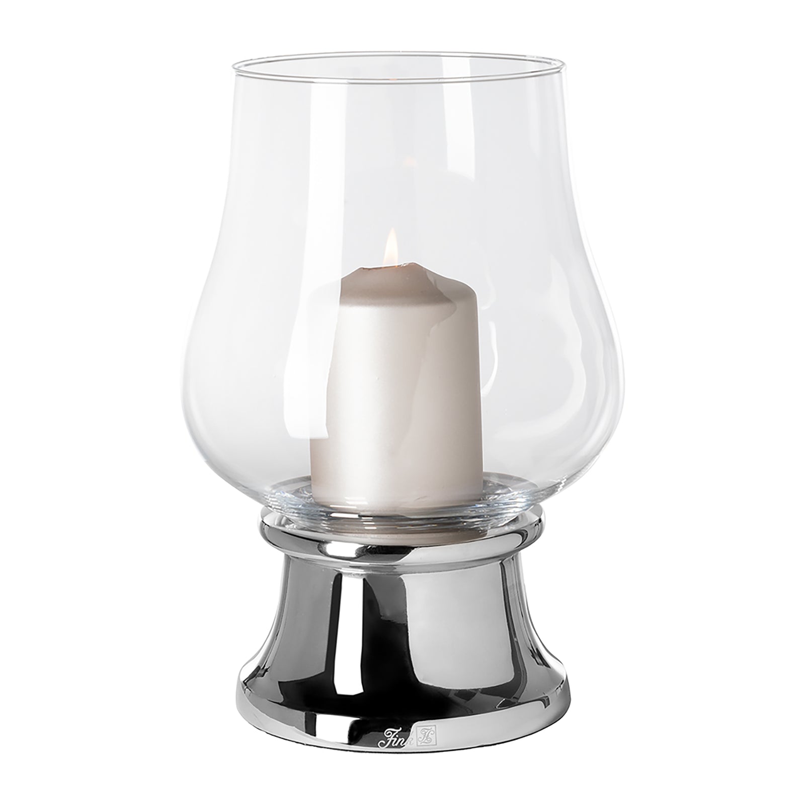 PALINA Windlicht mit Glas silberfarben