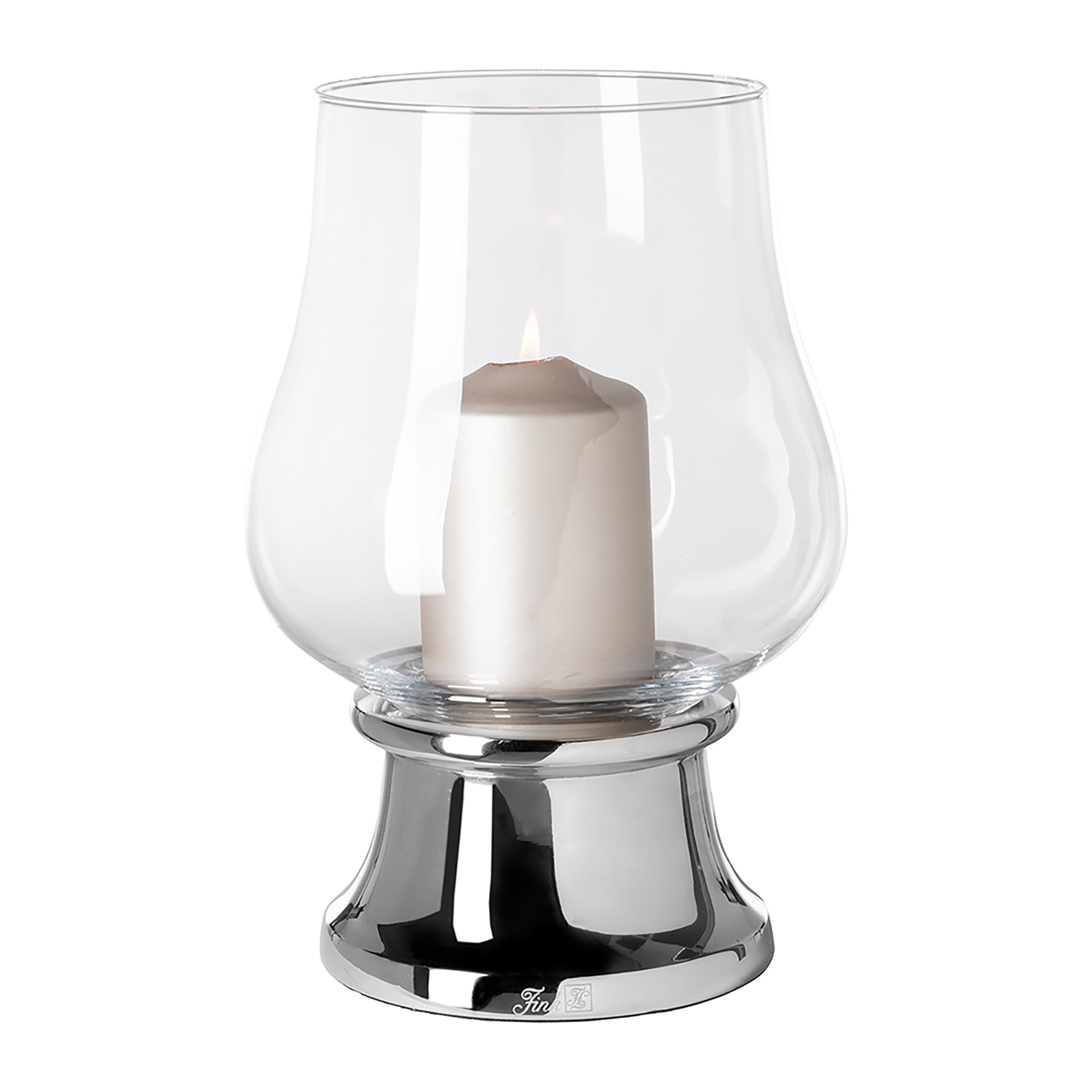 PALINA Windlicht mit Glas silberfarben