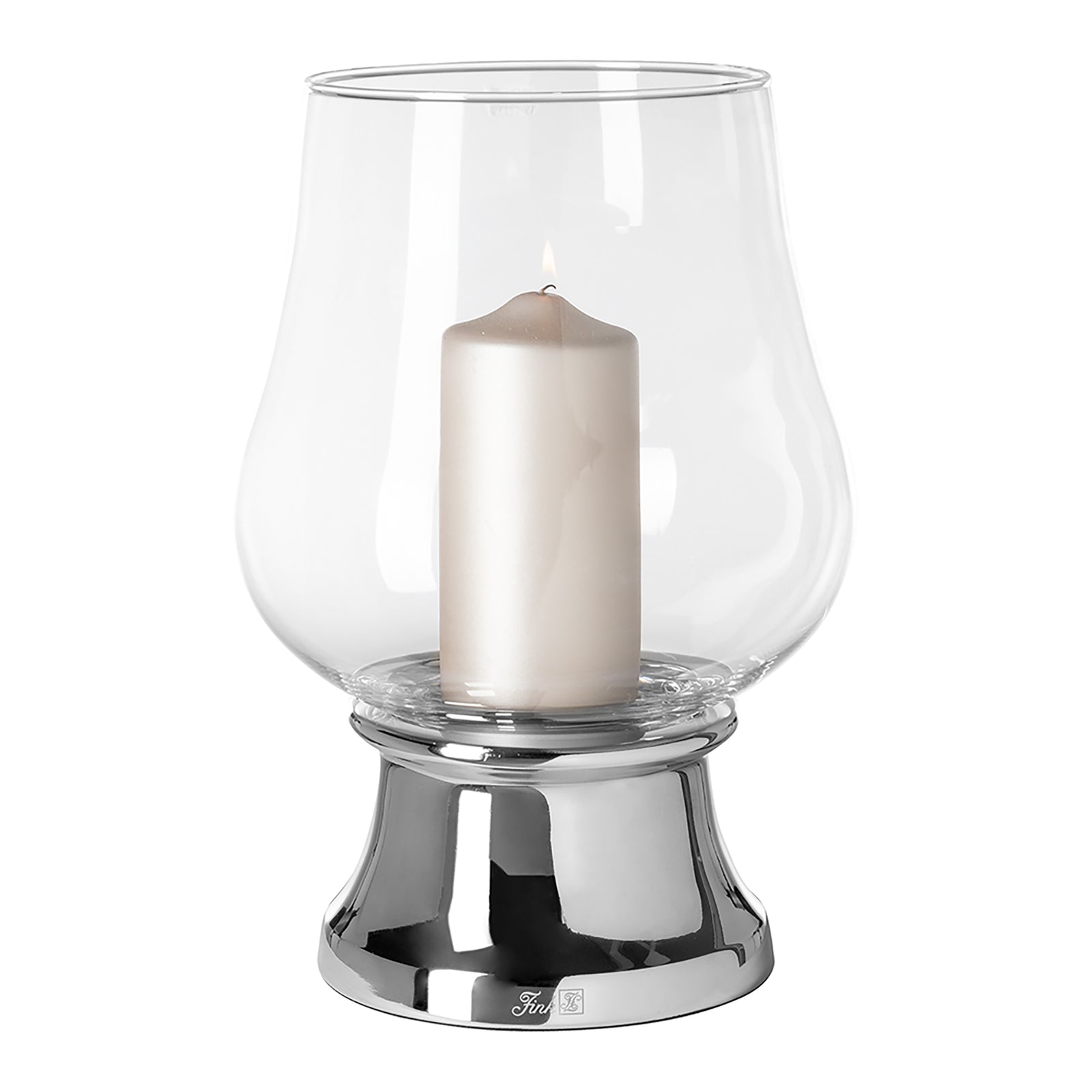 PALINA Windlicht mit Glas silberfarben