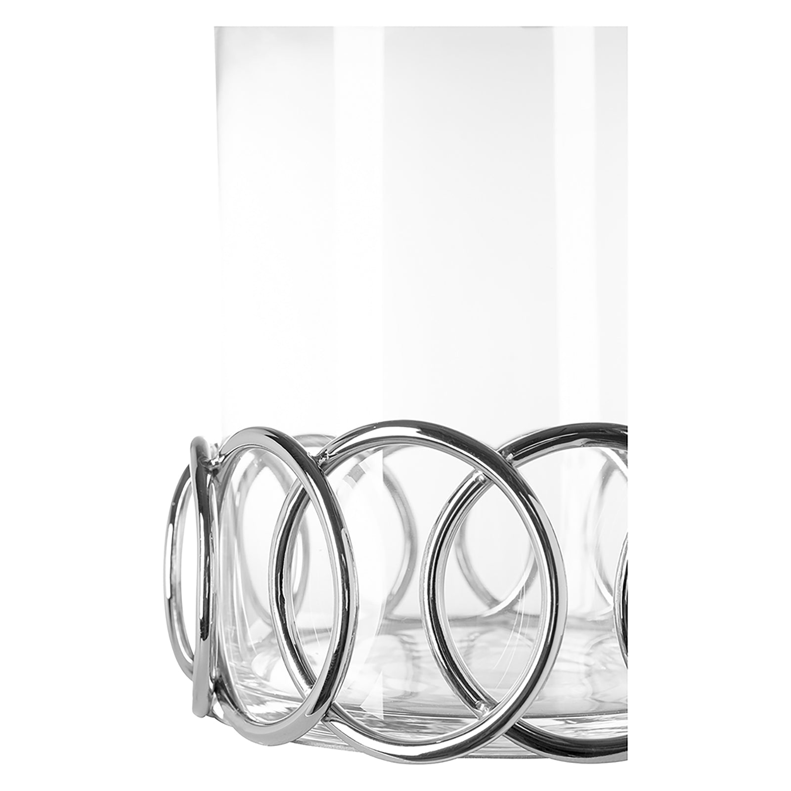 JUWEL Windlicht mit Glas silberfarben