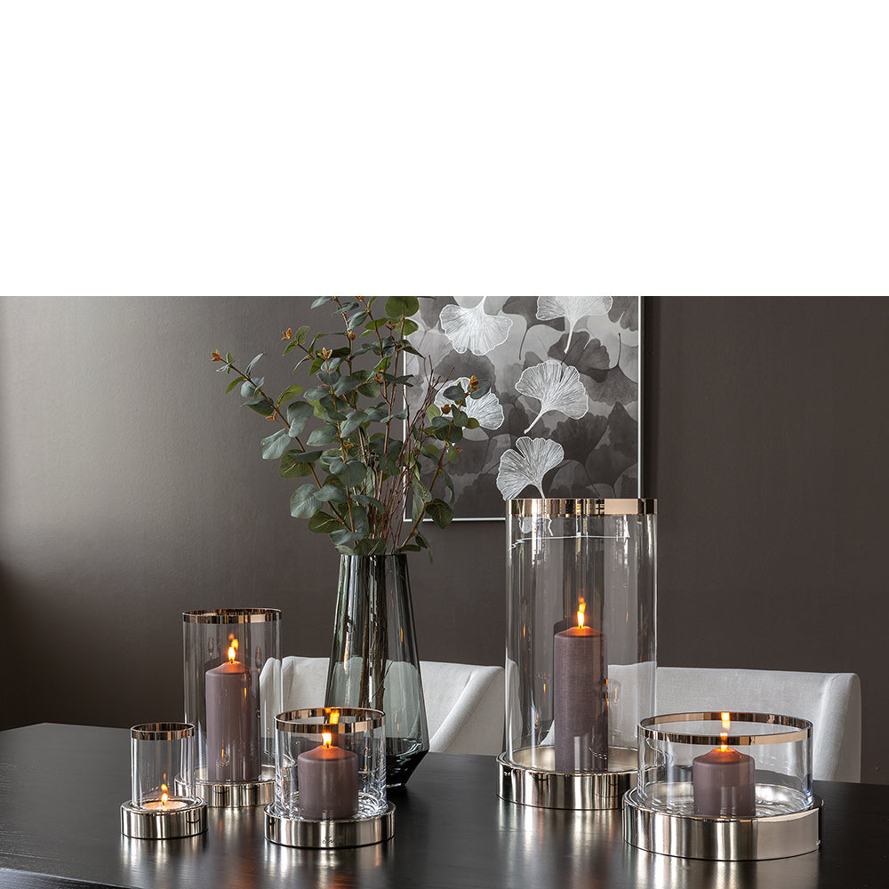 EMPIRE Windlicht silberfarben