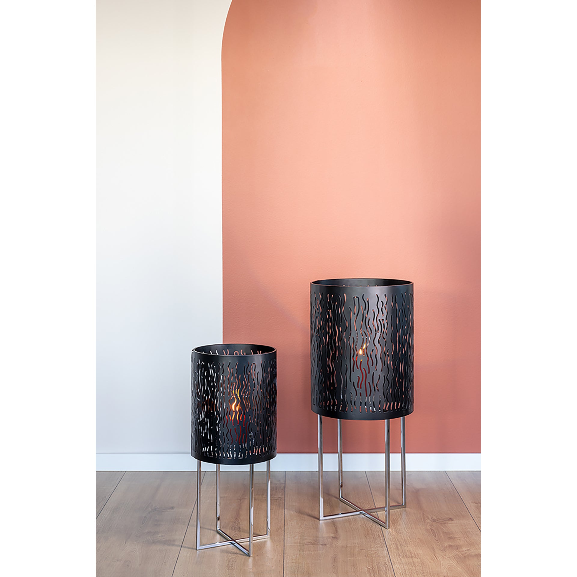 BACCUS Windlicht silberfarben