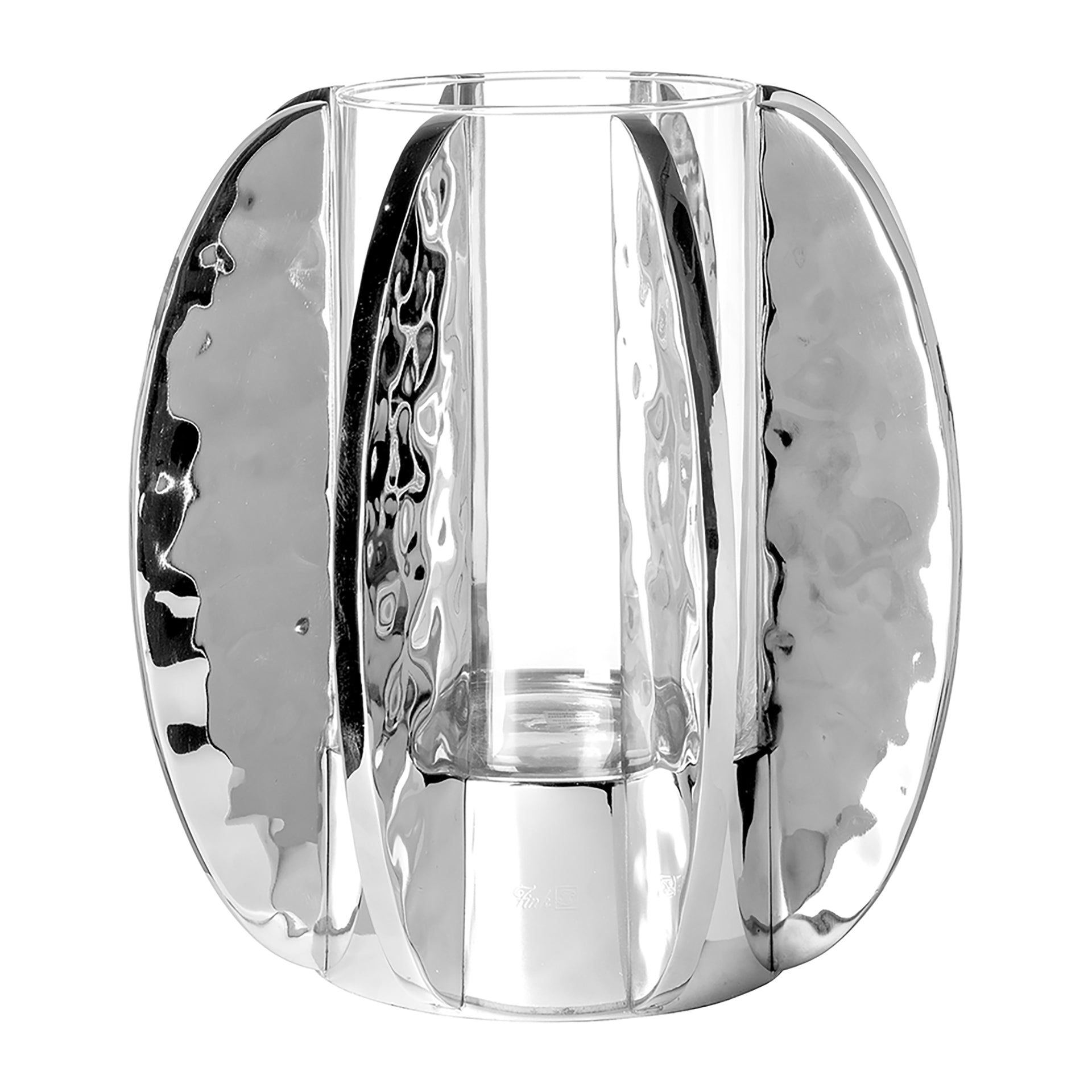 GLAMOUR Windlicht mit Glas silberfarben