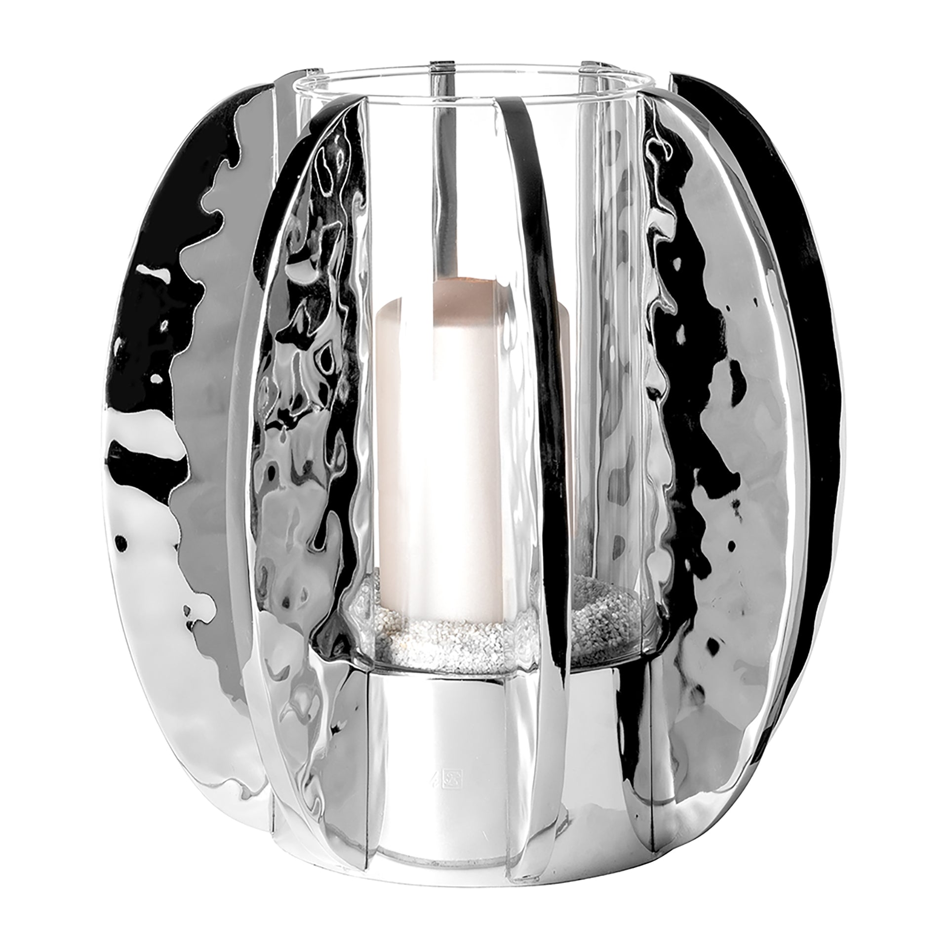 GLAMOUR Windlicht mit Glas silberfarben