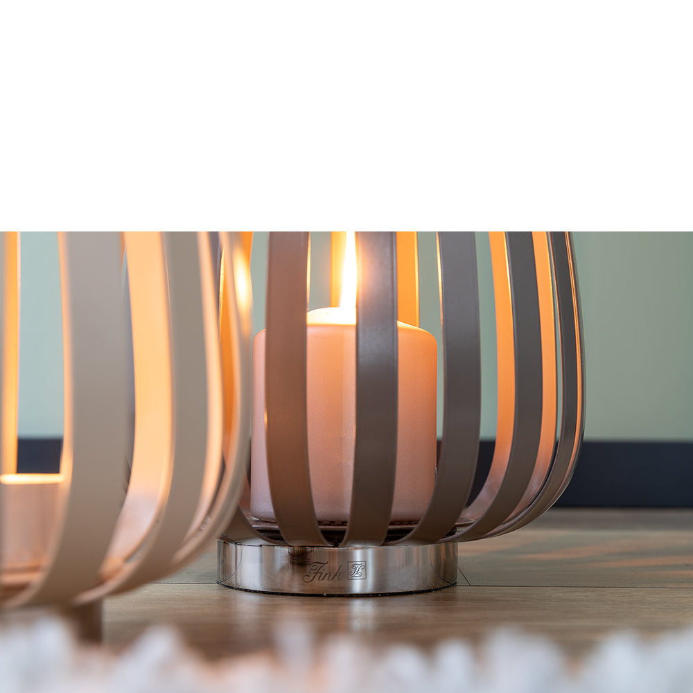 MAMBAIA Windlicht ohne Glas hellbraun