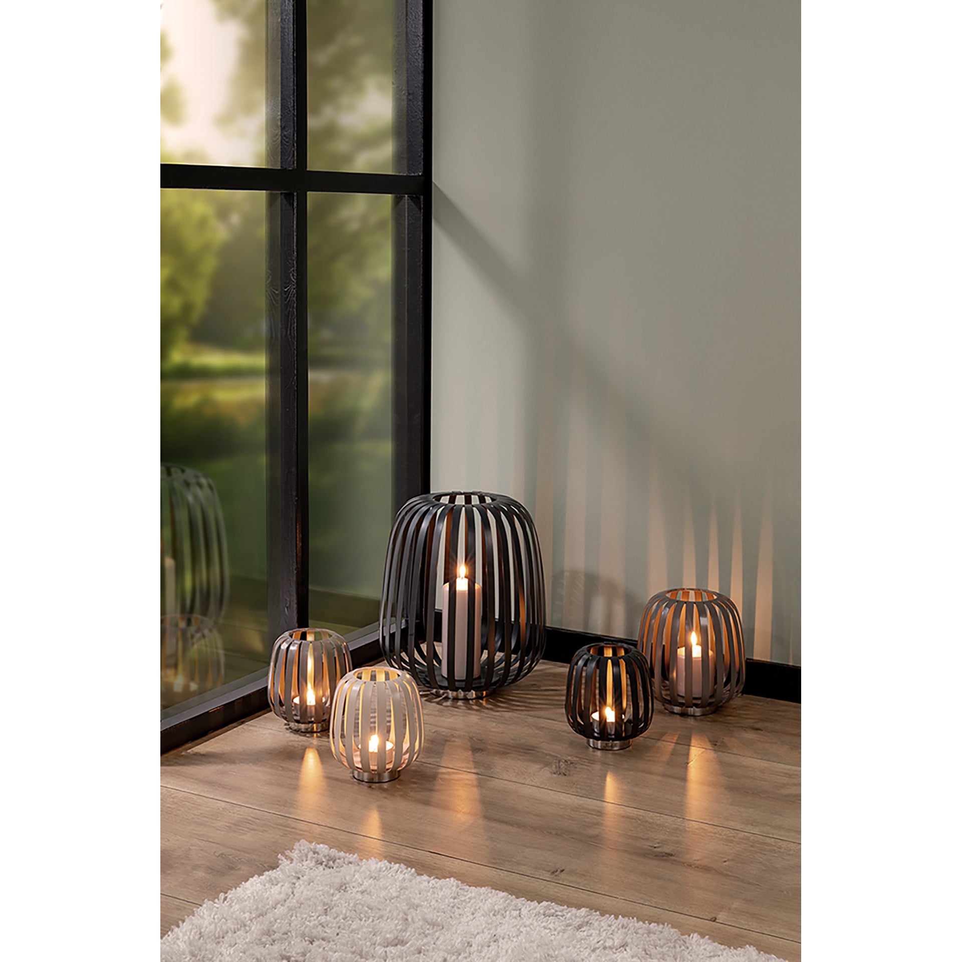 MAMBAIA Windlicht ohne Glas hellbraun