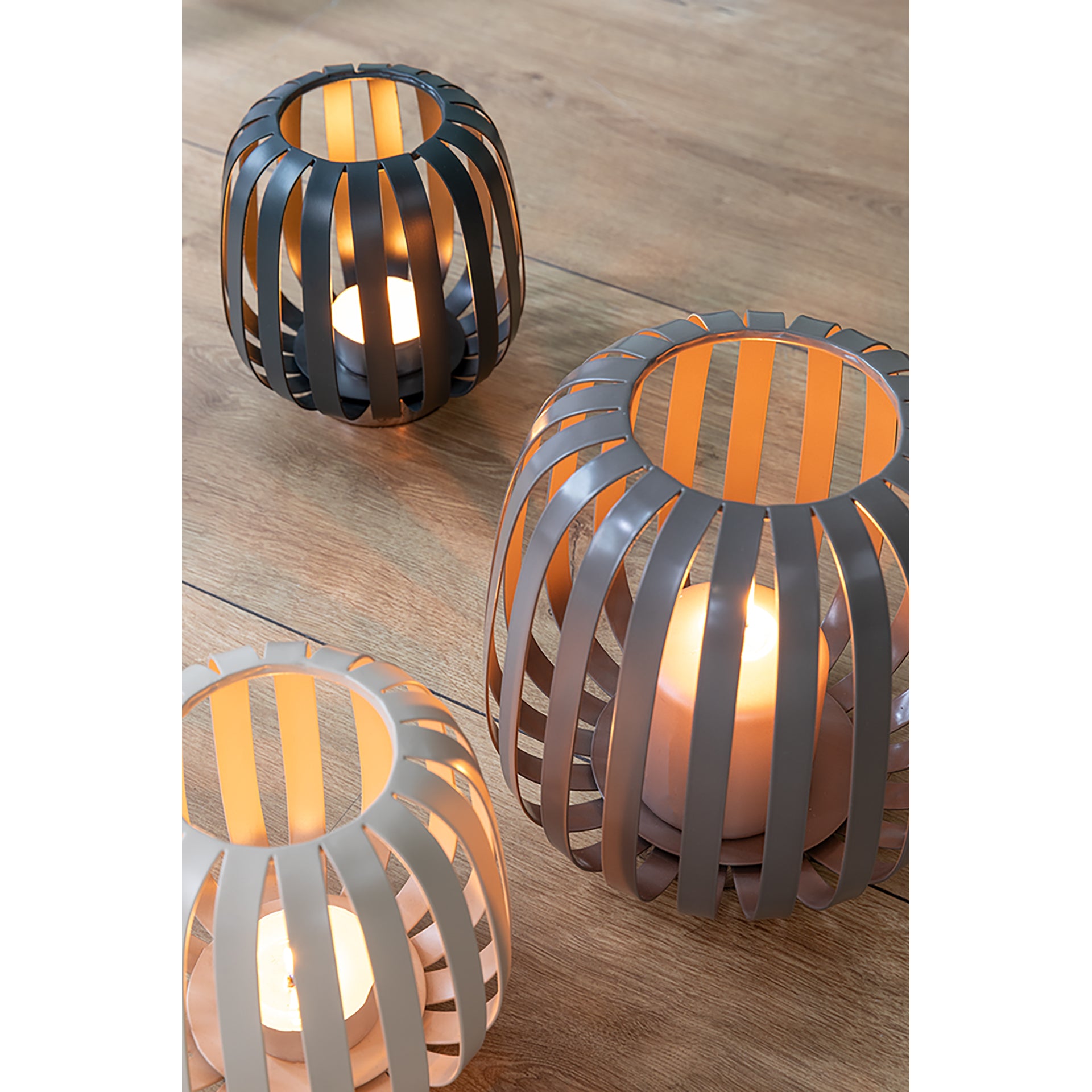 MAMBAIA Windlicht ohne Glas hellbraun