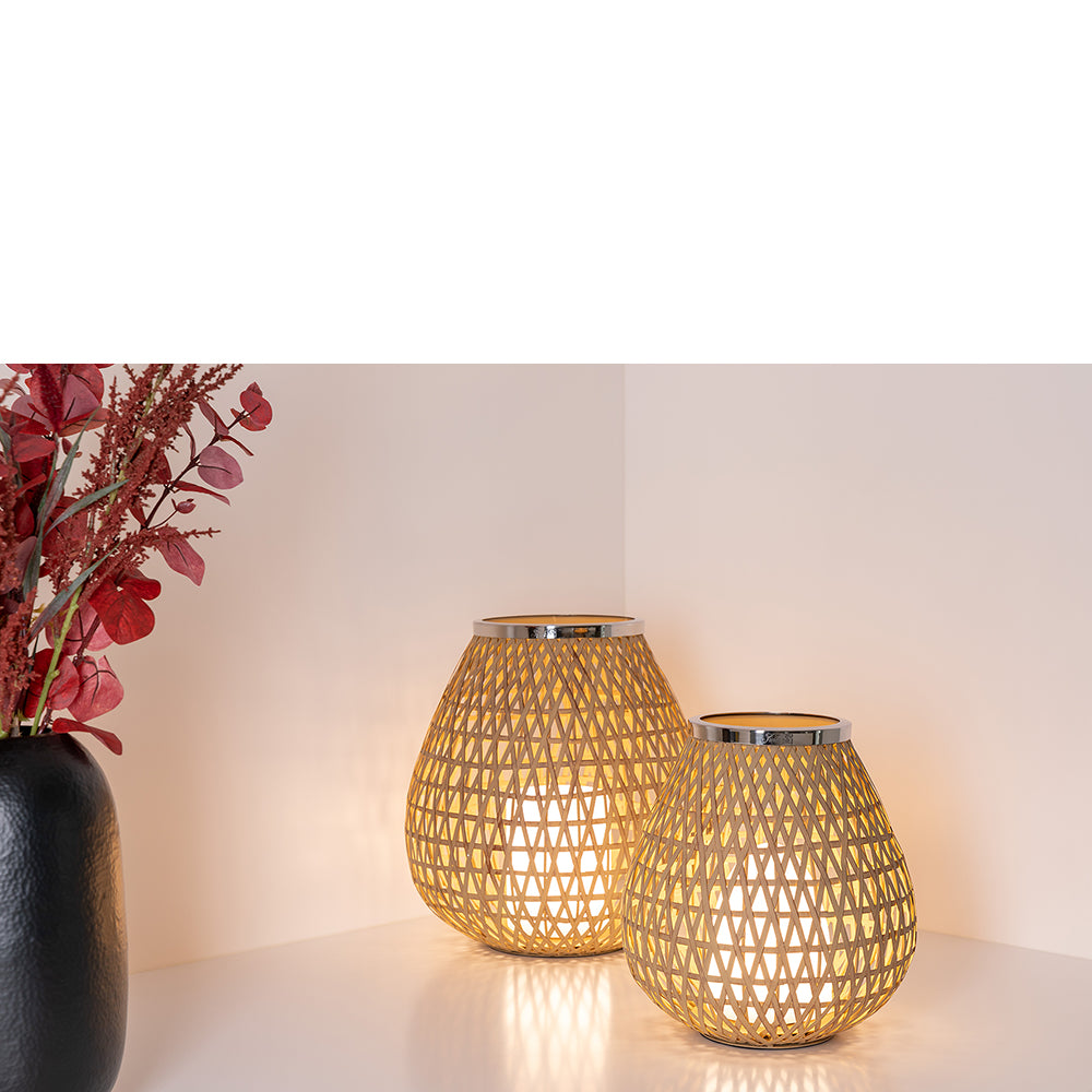 SHONA Windlicht ohne Glas natur