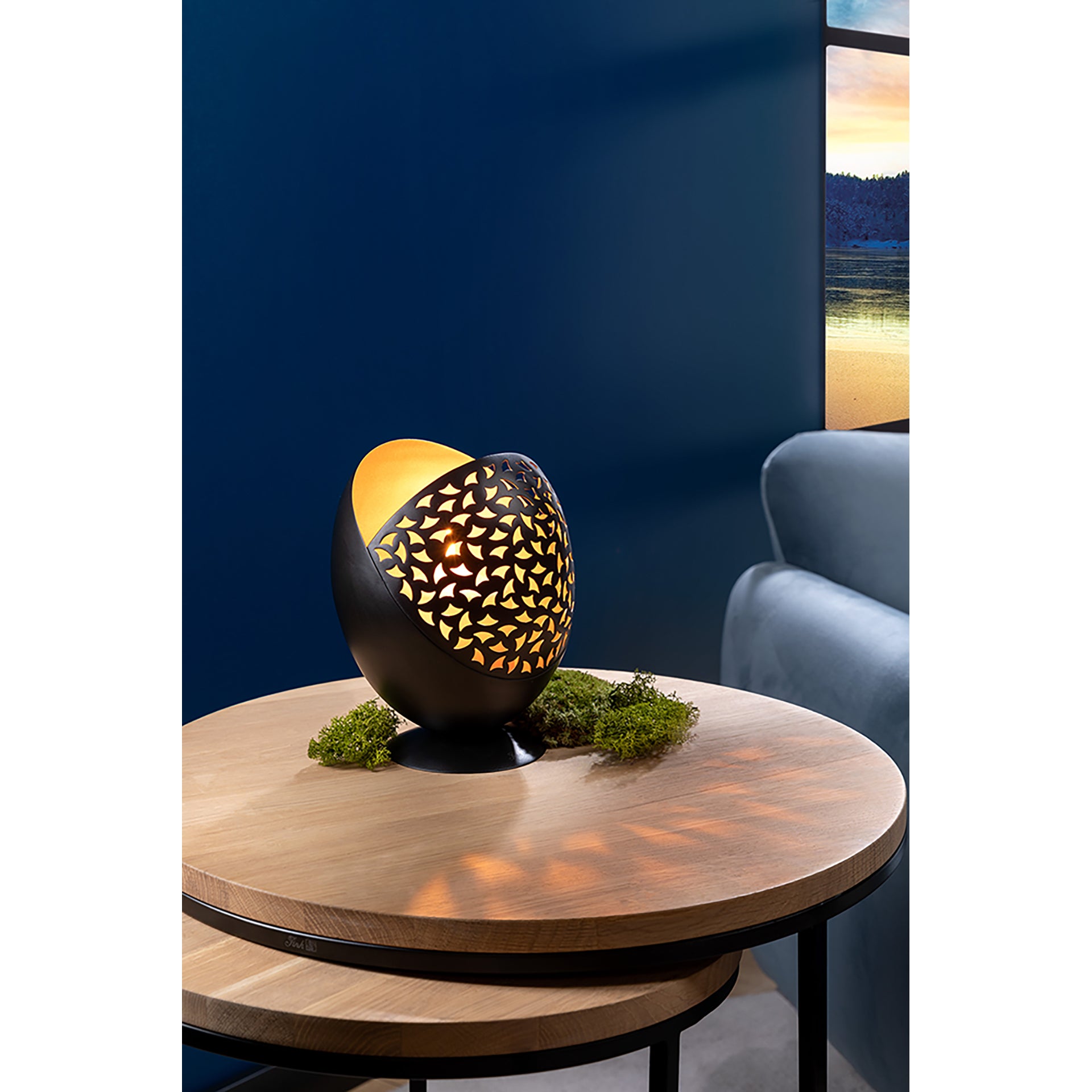 PURIA Windlicht ohne Glas goldfarben