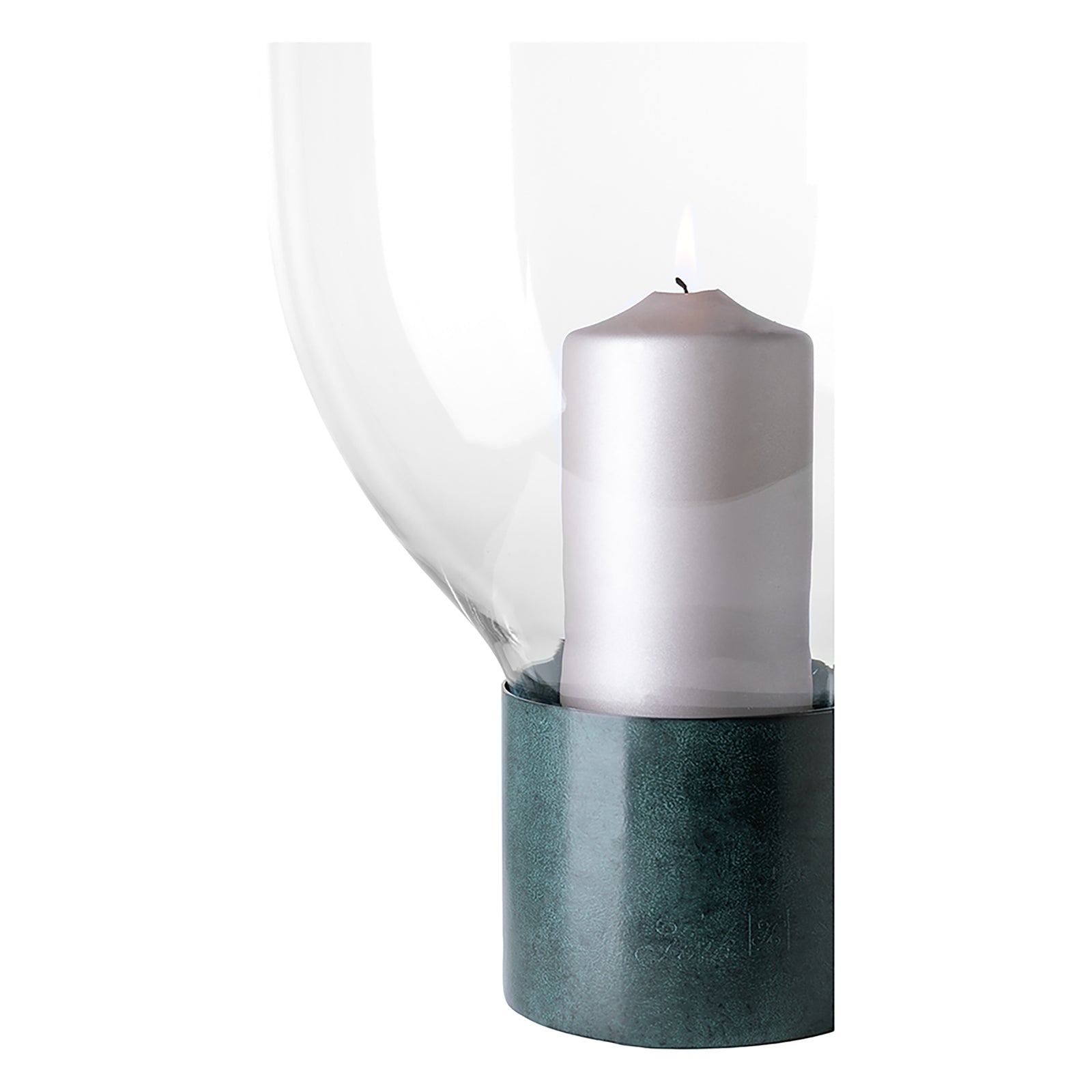 PEGO Windlicht mit Glas blau-grün