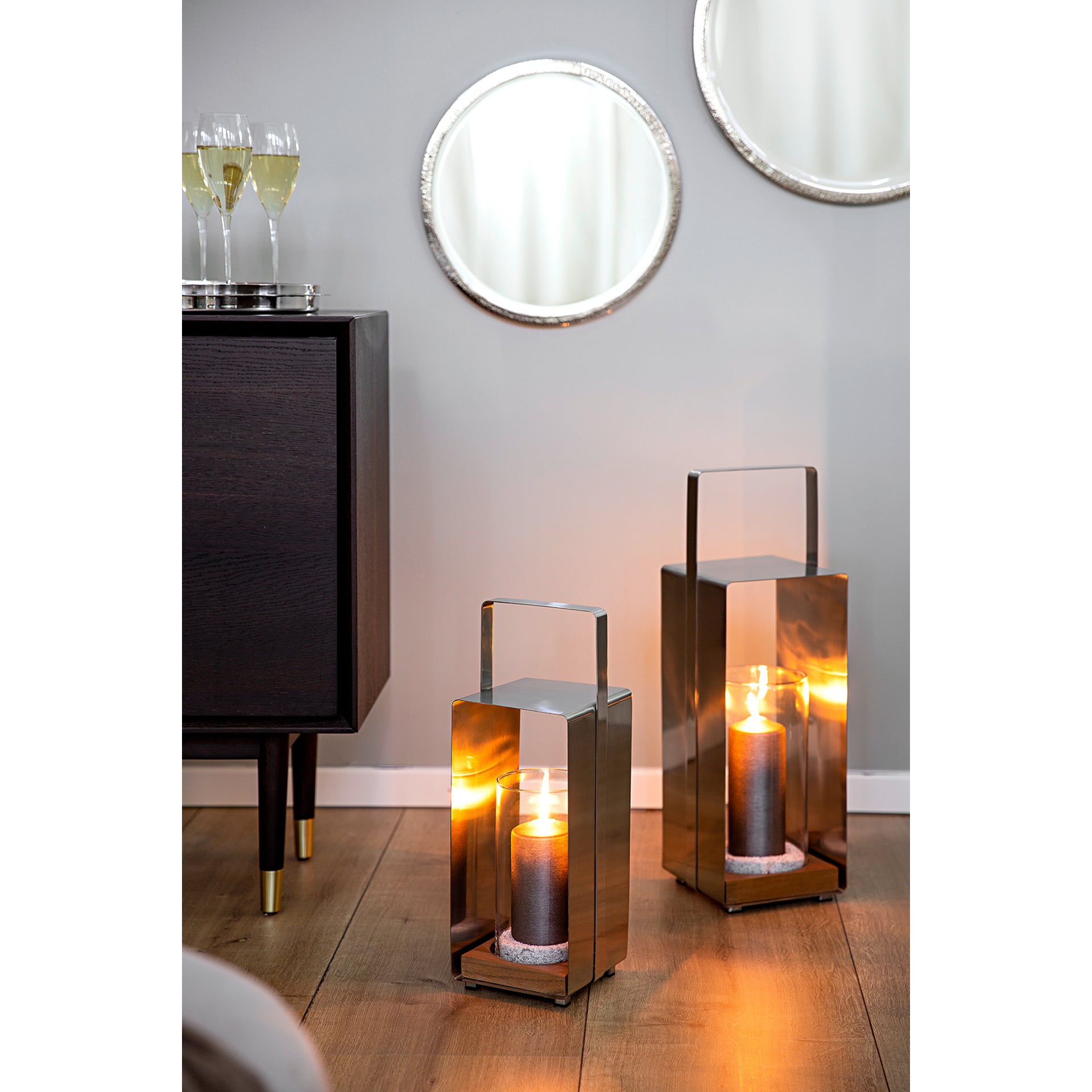 MAGNUS Laterne matt silber