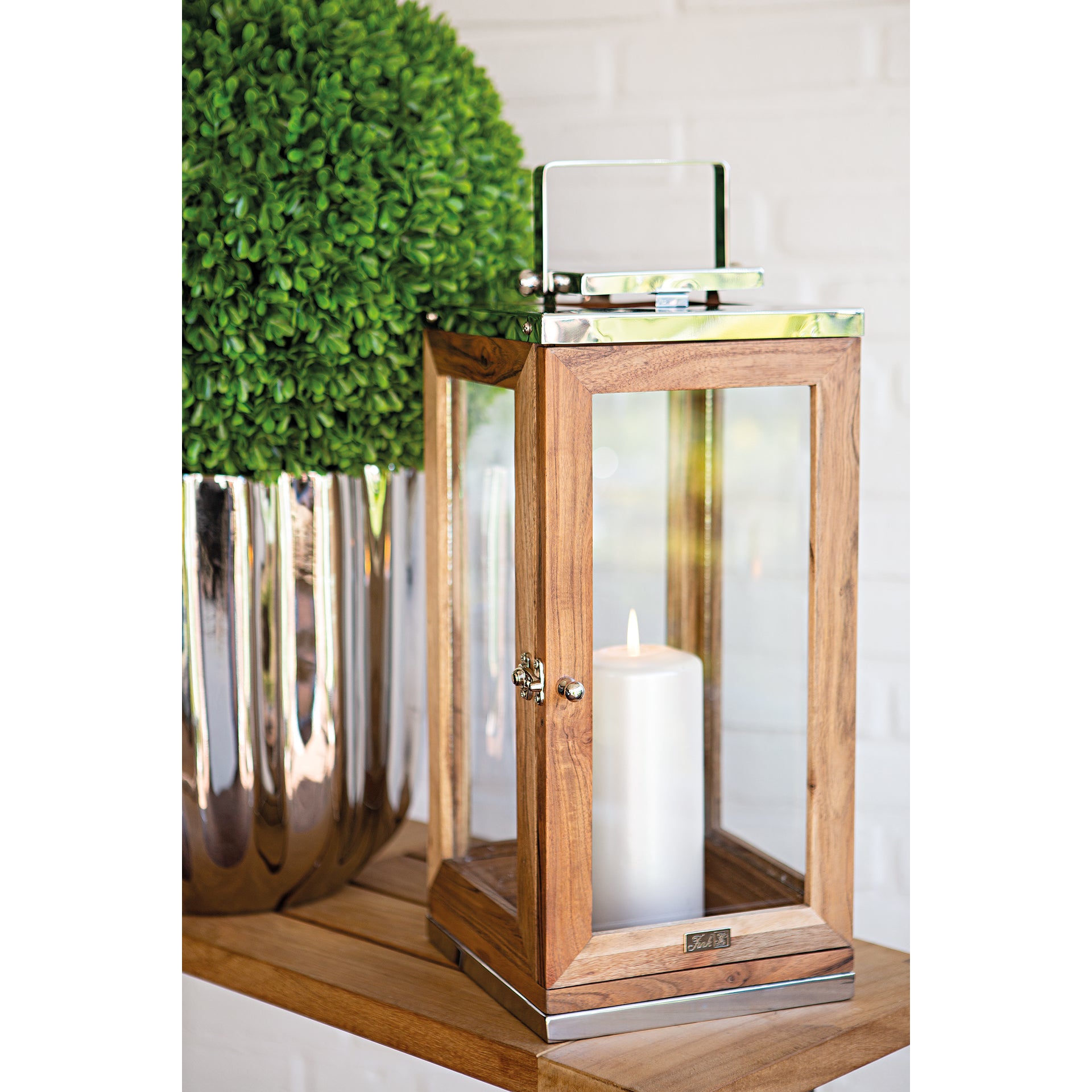 TOLEDO Laterne silberfarben