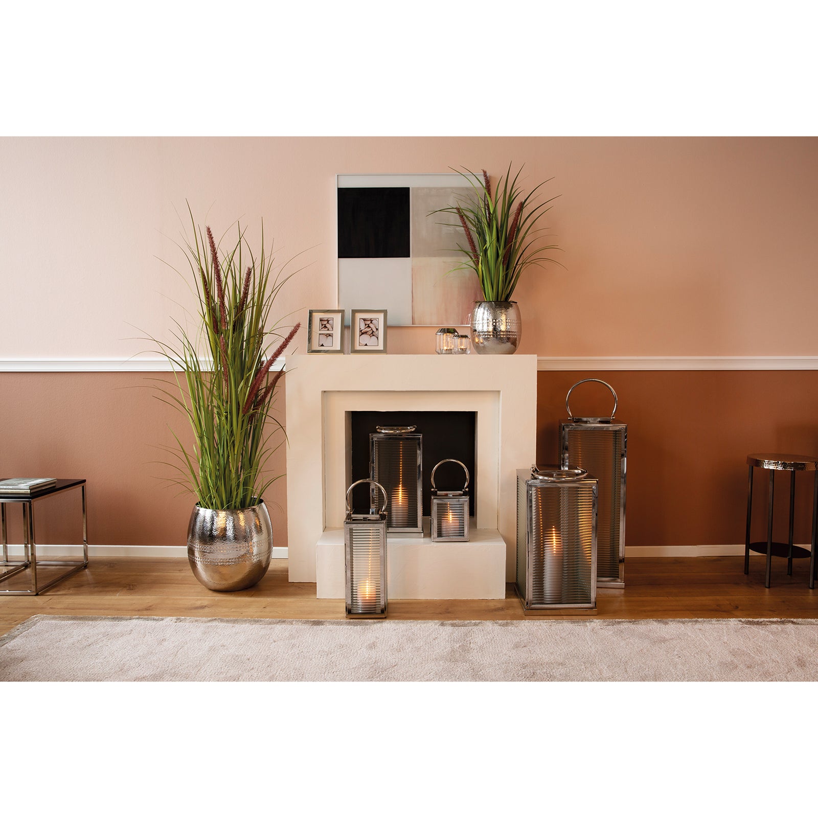 MALAGA Laternen silberfarben