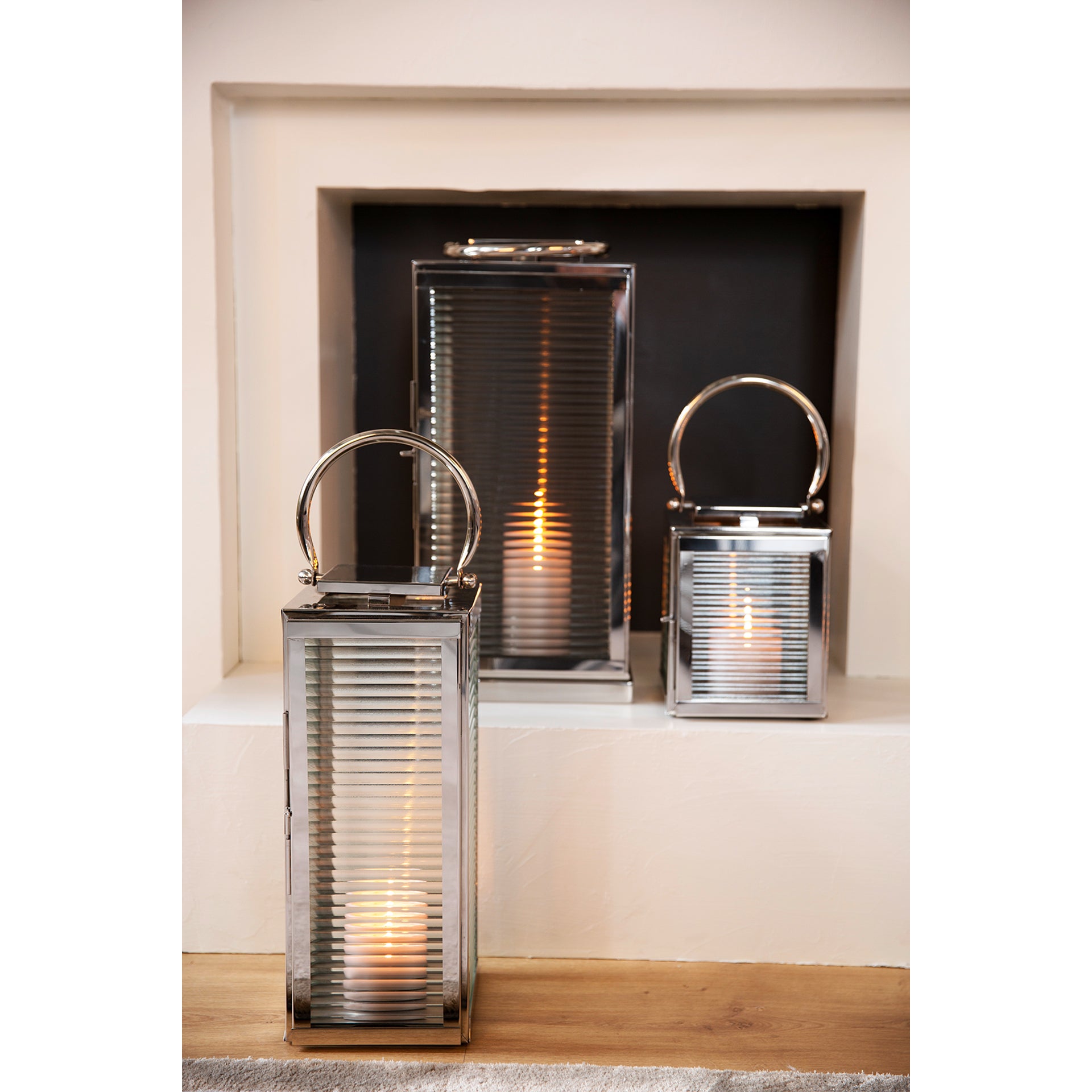 MALAGA Laternen silberfarben