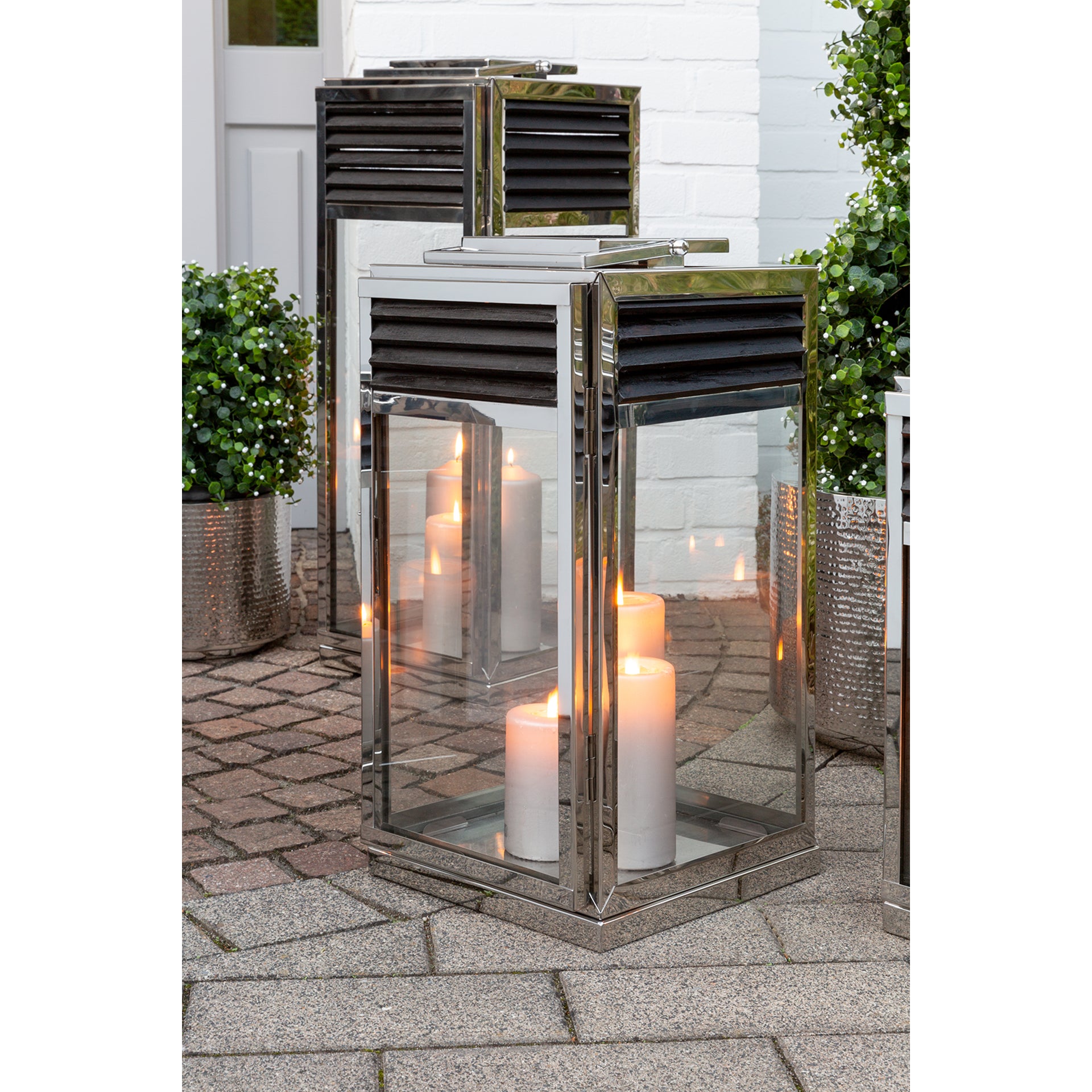 GENUA Laterne silberfarben