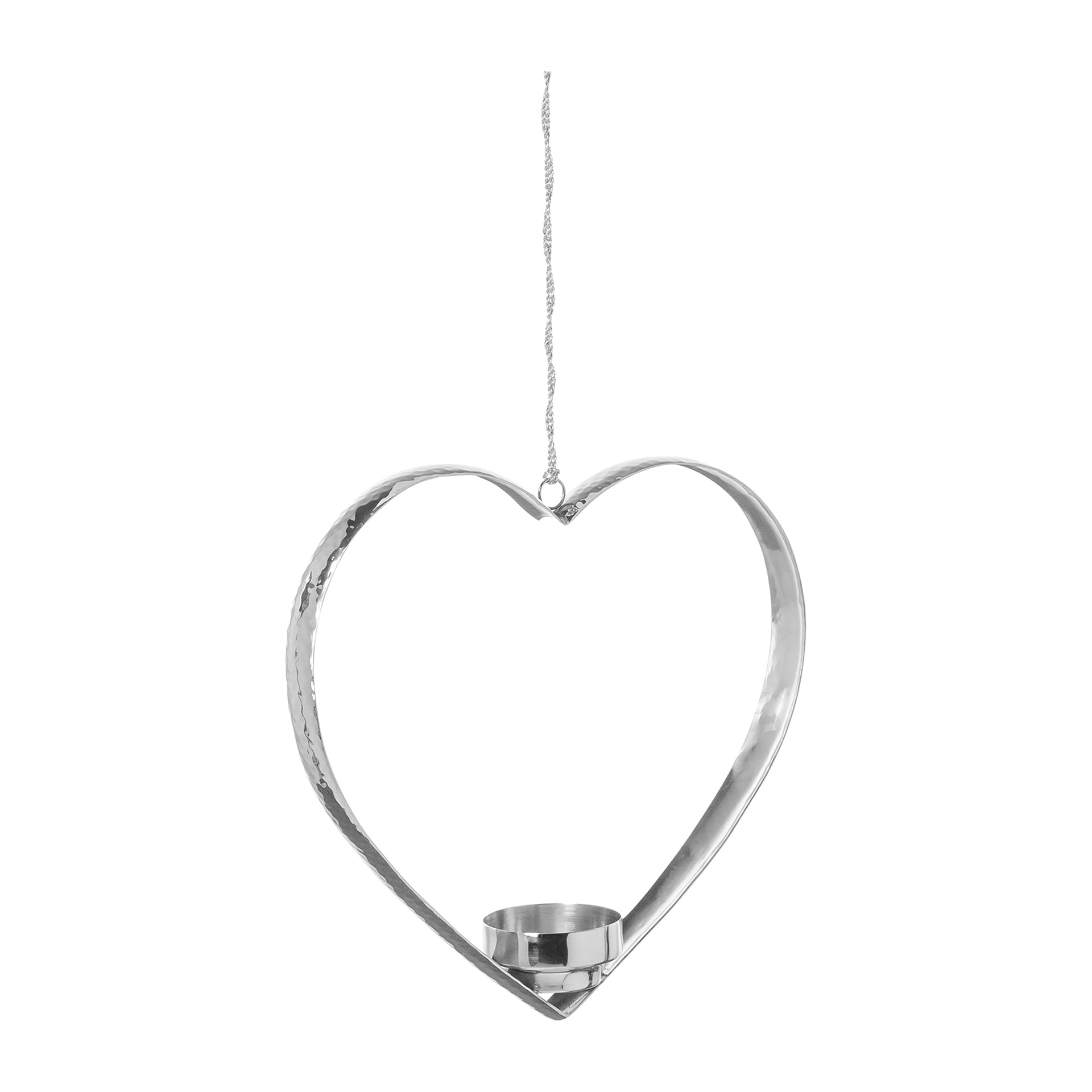 DOREA Teelichthalter Herz, zum Hängen silberfarben