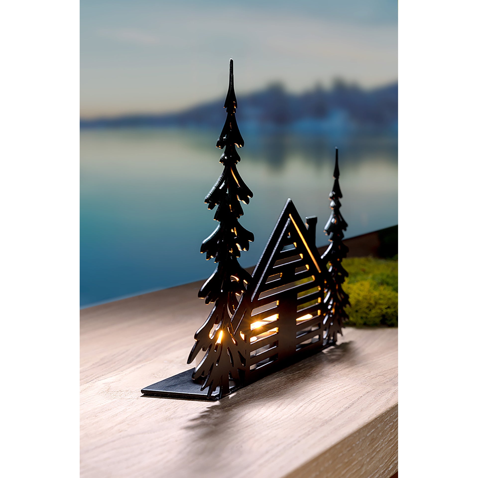 CHALET Deko Haus schwarz