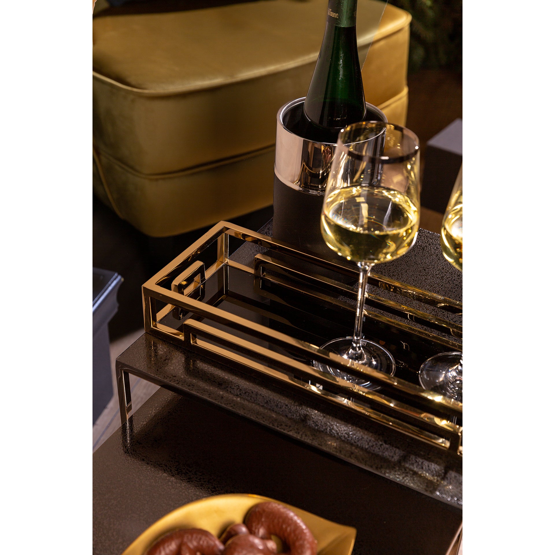 MERANO Tablett goldfarben