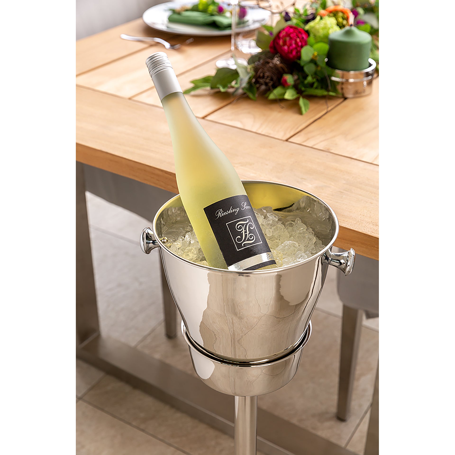 ALVARO Weinkühler mit Ständer silberfarben