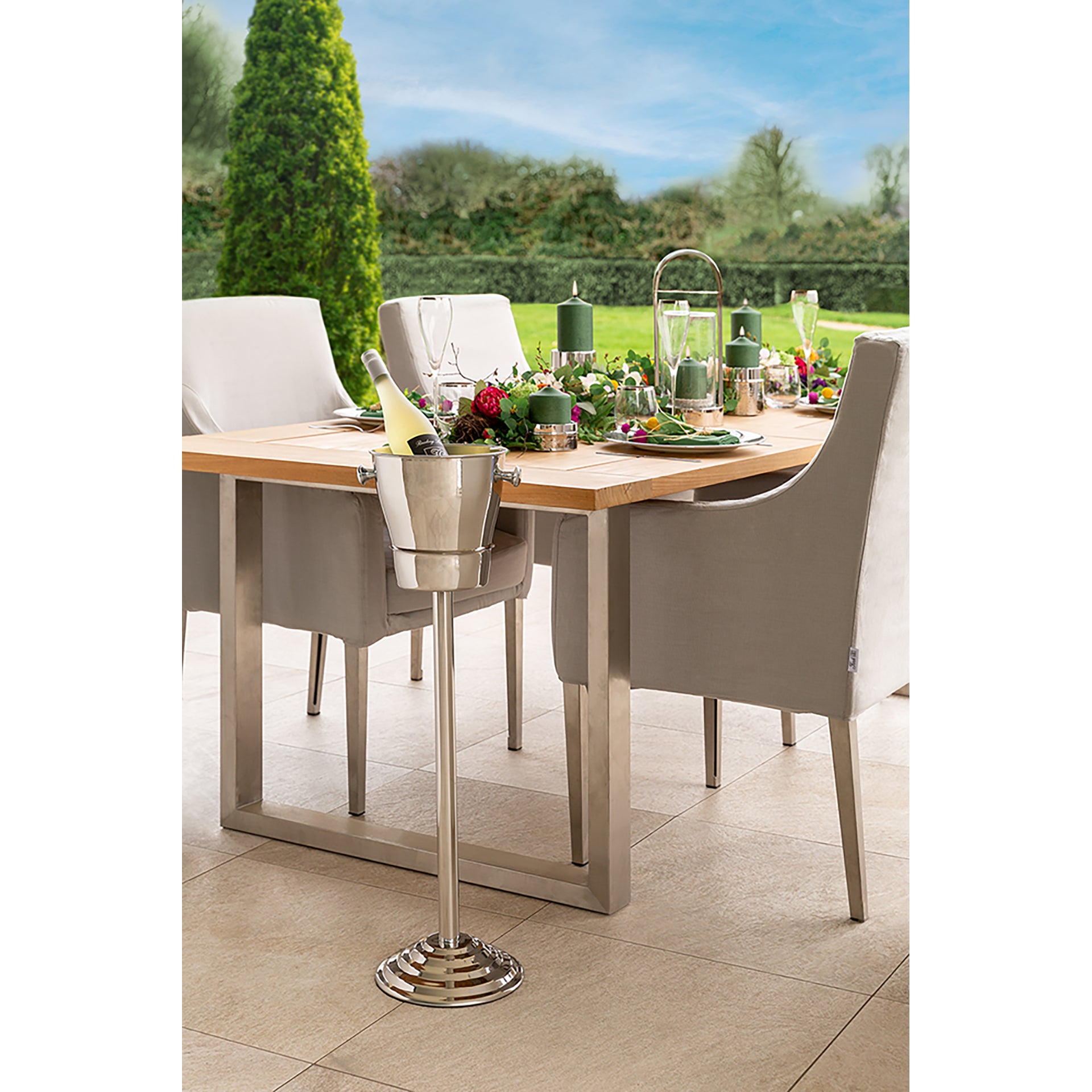 ALVARO Weinkühler mit Ständer silberfarben