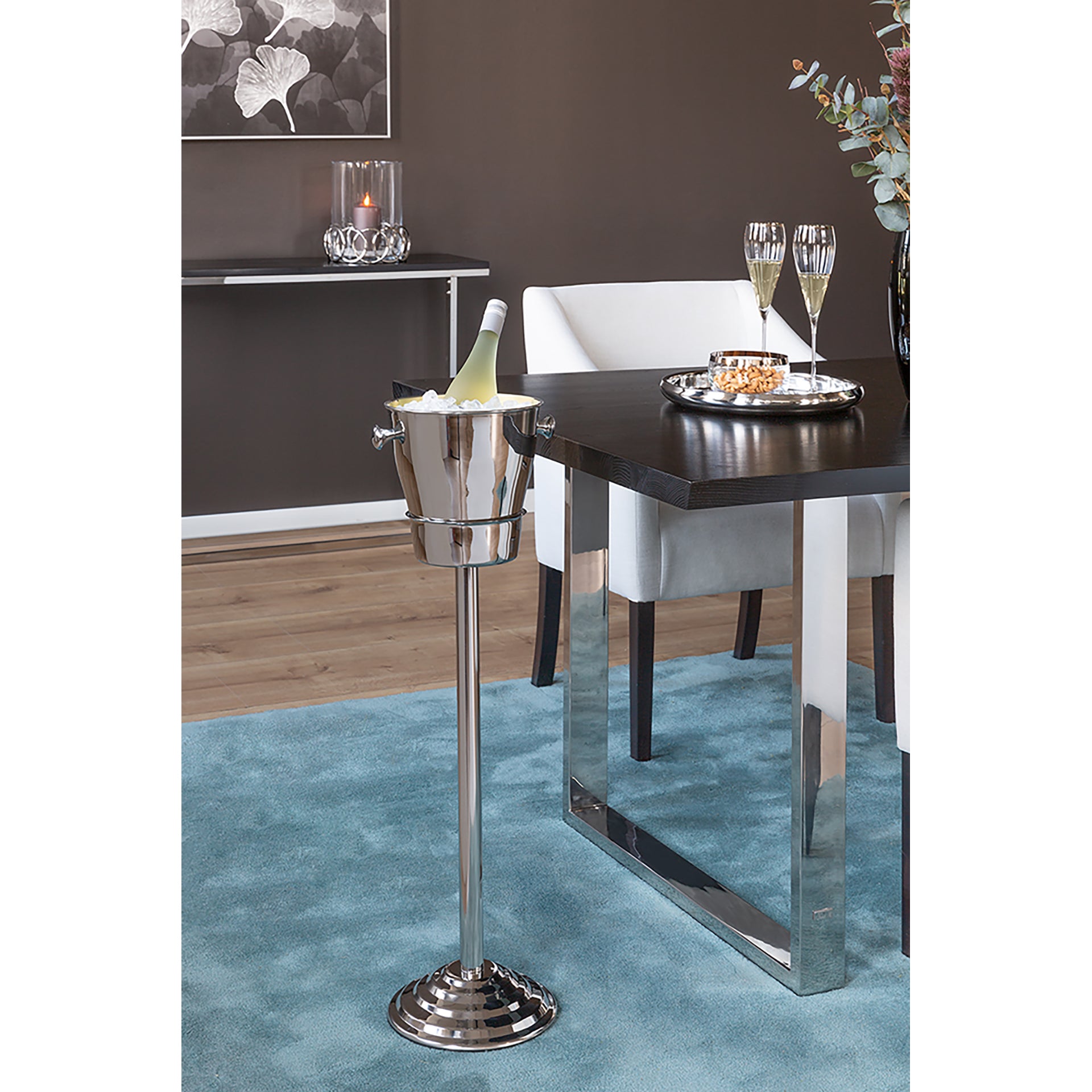 ALVARO Weinkühler mit Ständer silberfarben