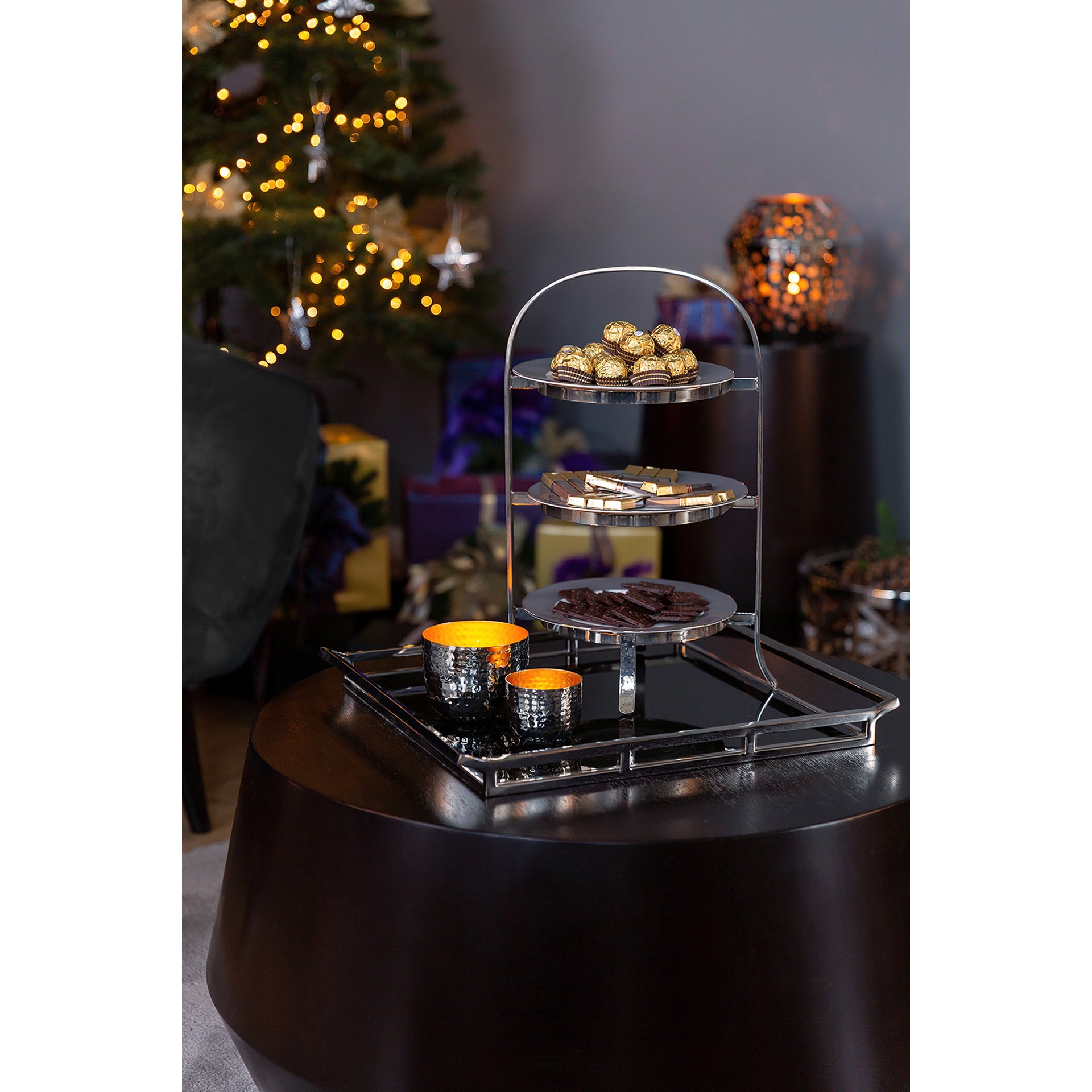 PIANO Tablett silber