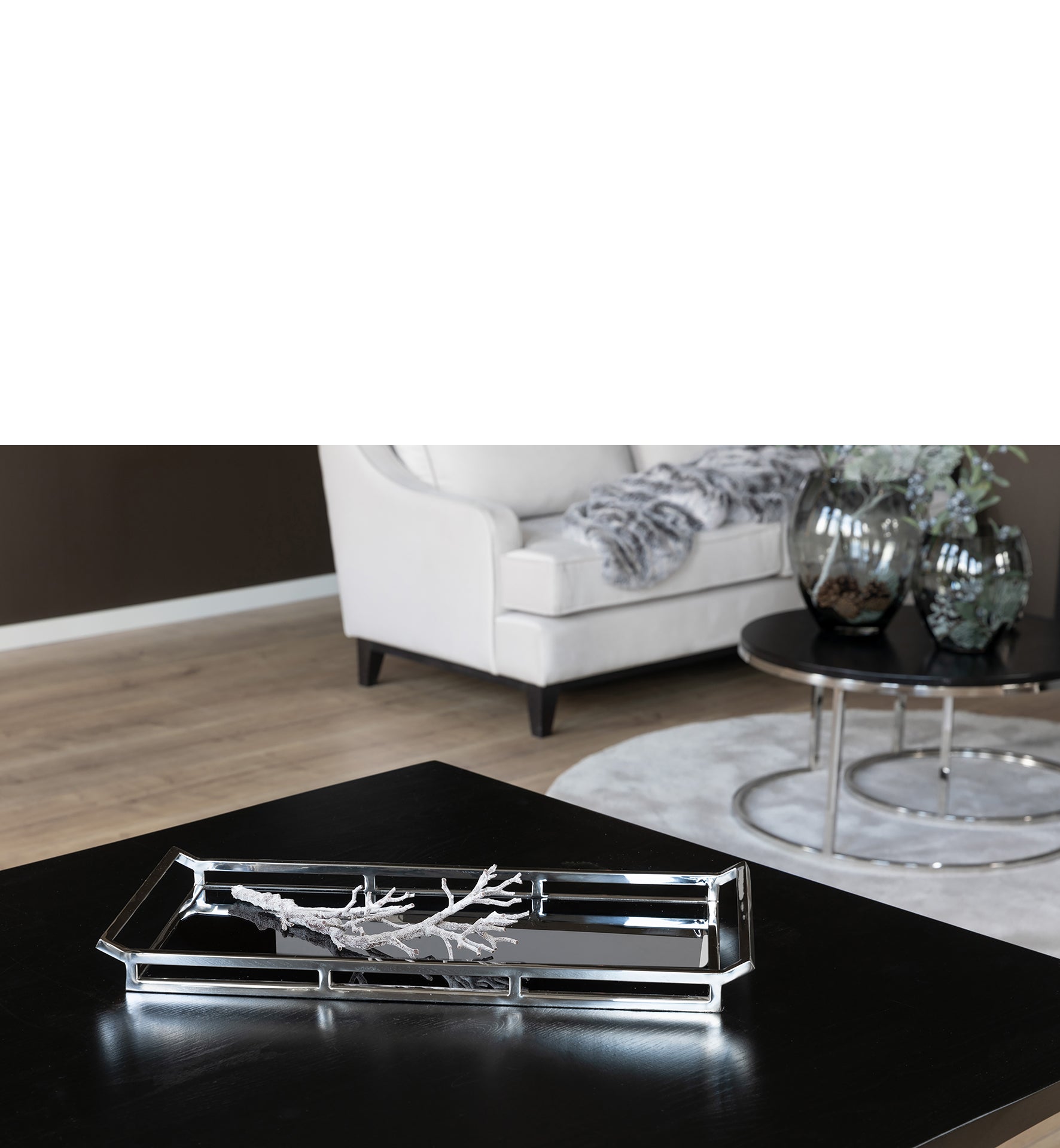 PIANO Tablett silber