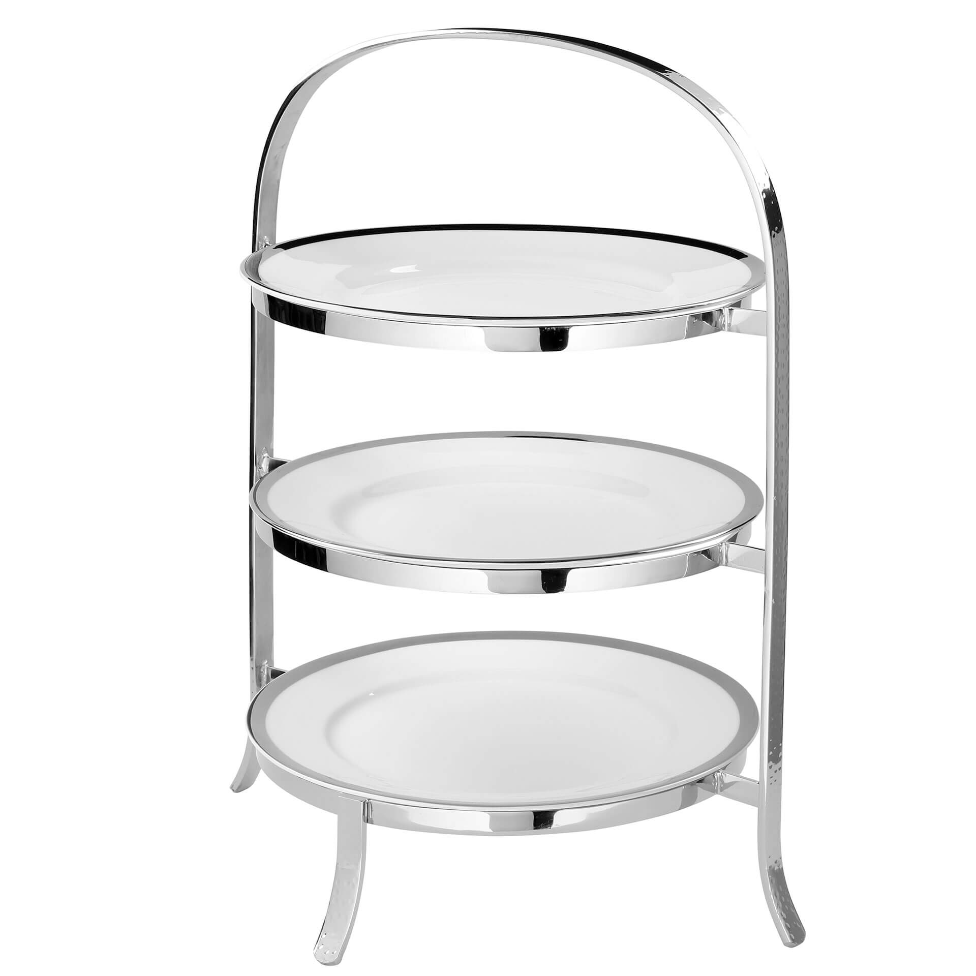 PLATE 3er Etagere für Teller silberfarben