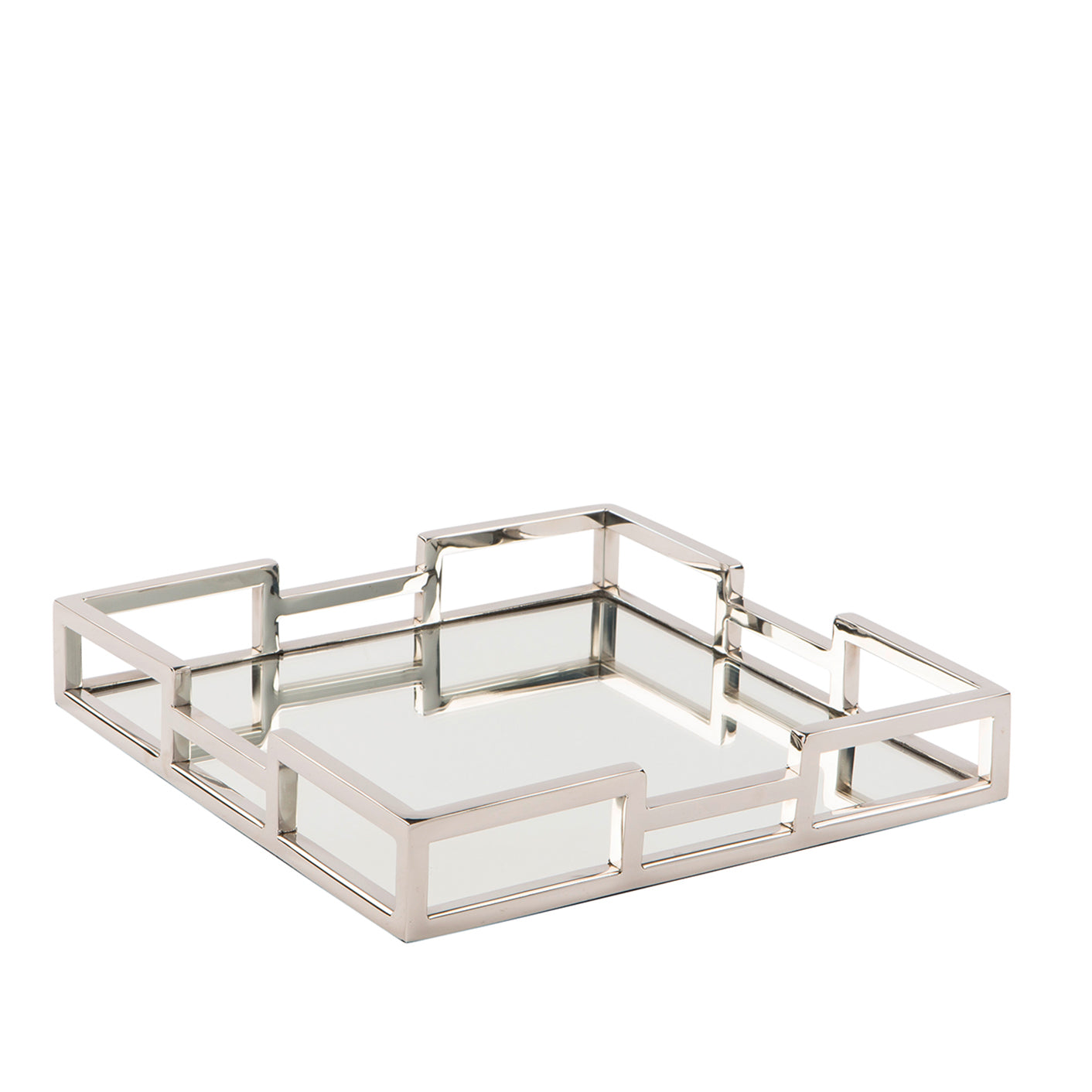 HOMMAGE Tablett m. Spiegeleinsatz silberfarben