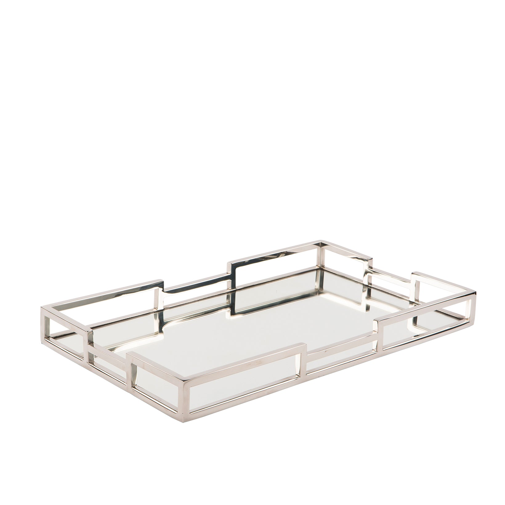 HOMMAGE Tablett m. Spiegeleinsatz silberfarben