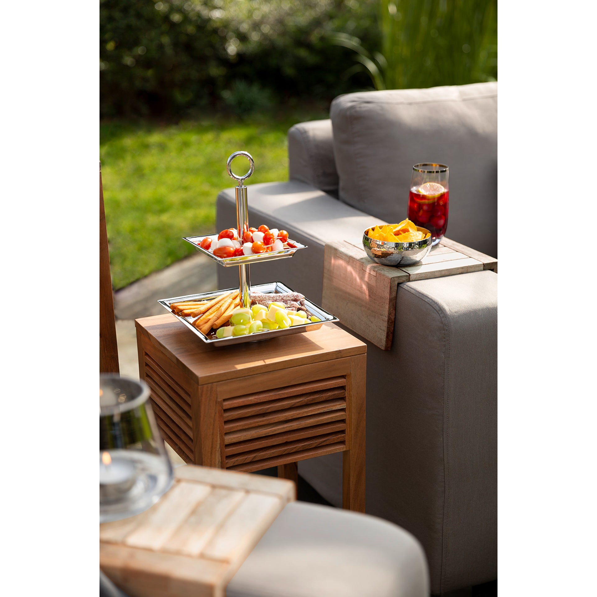 NAGANO 2er Etagere silberfarben