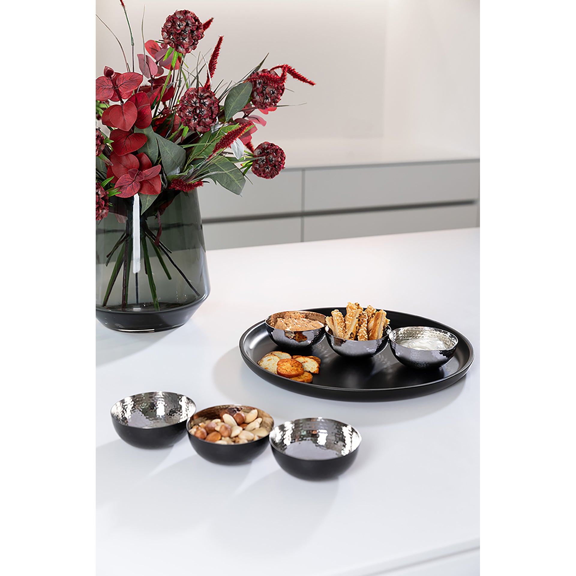 TONJO Tablett silberfarben