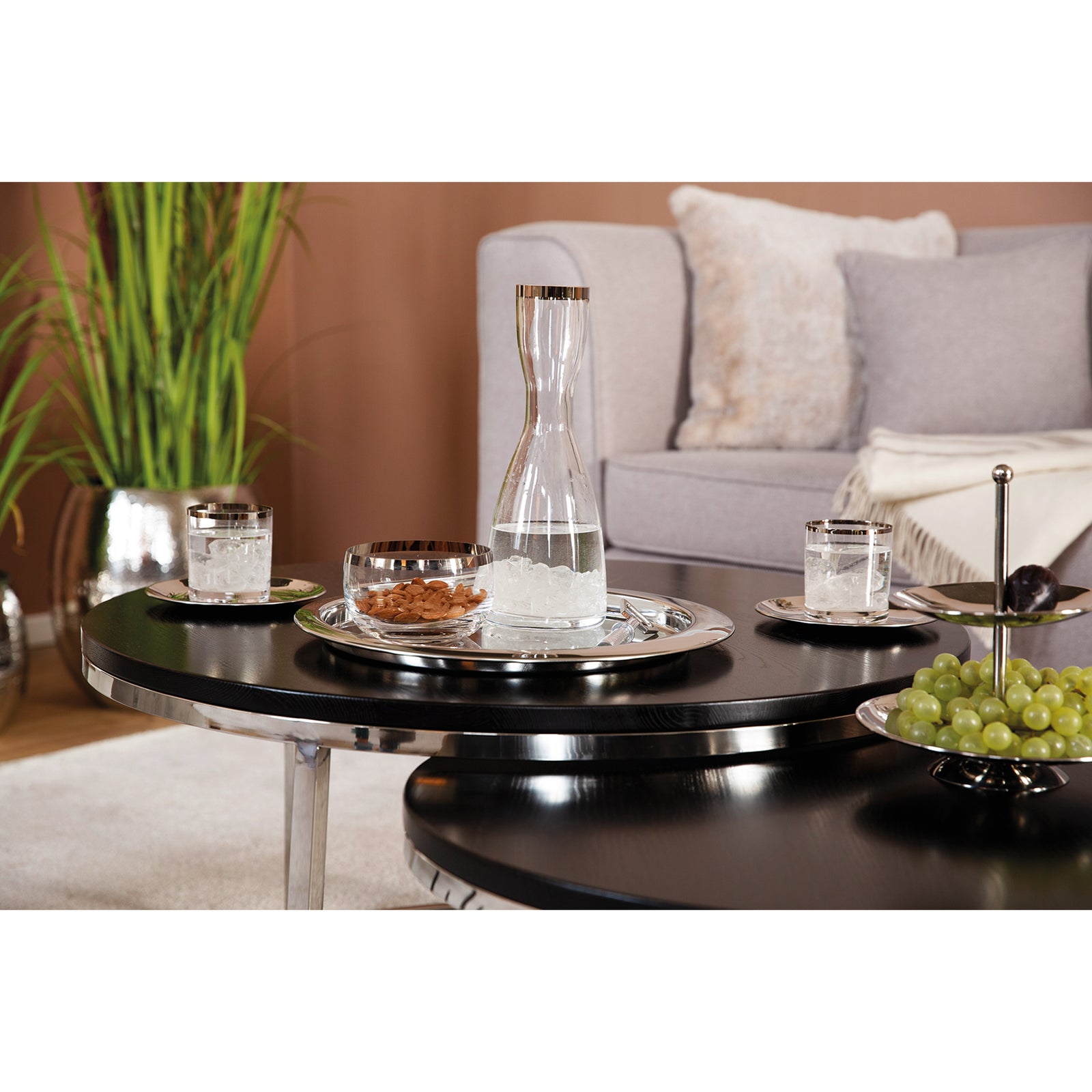SAMUEL 2er Etagere silber